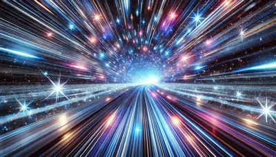 Hyperspace Warp Speed Travel Through A Cosmic Tunnel