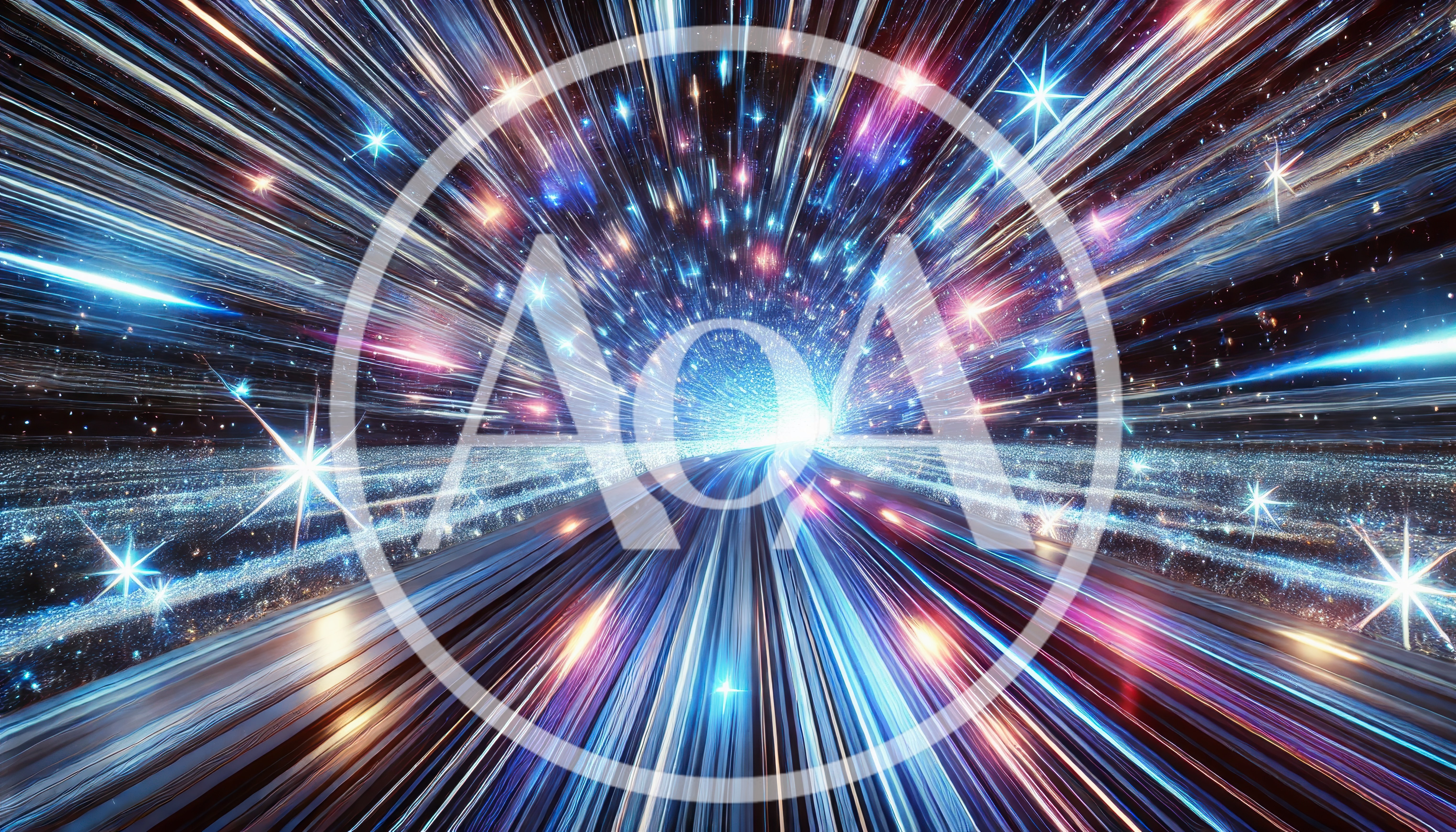 Hyperspace Warp Speed Travel Through A Cosmic Tunnel