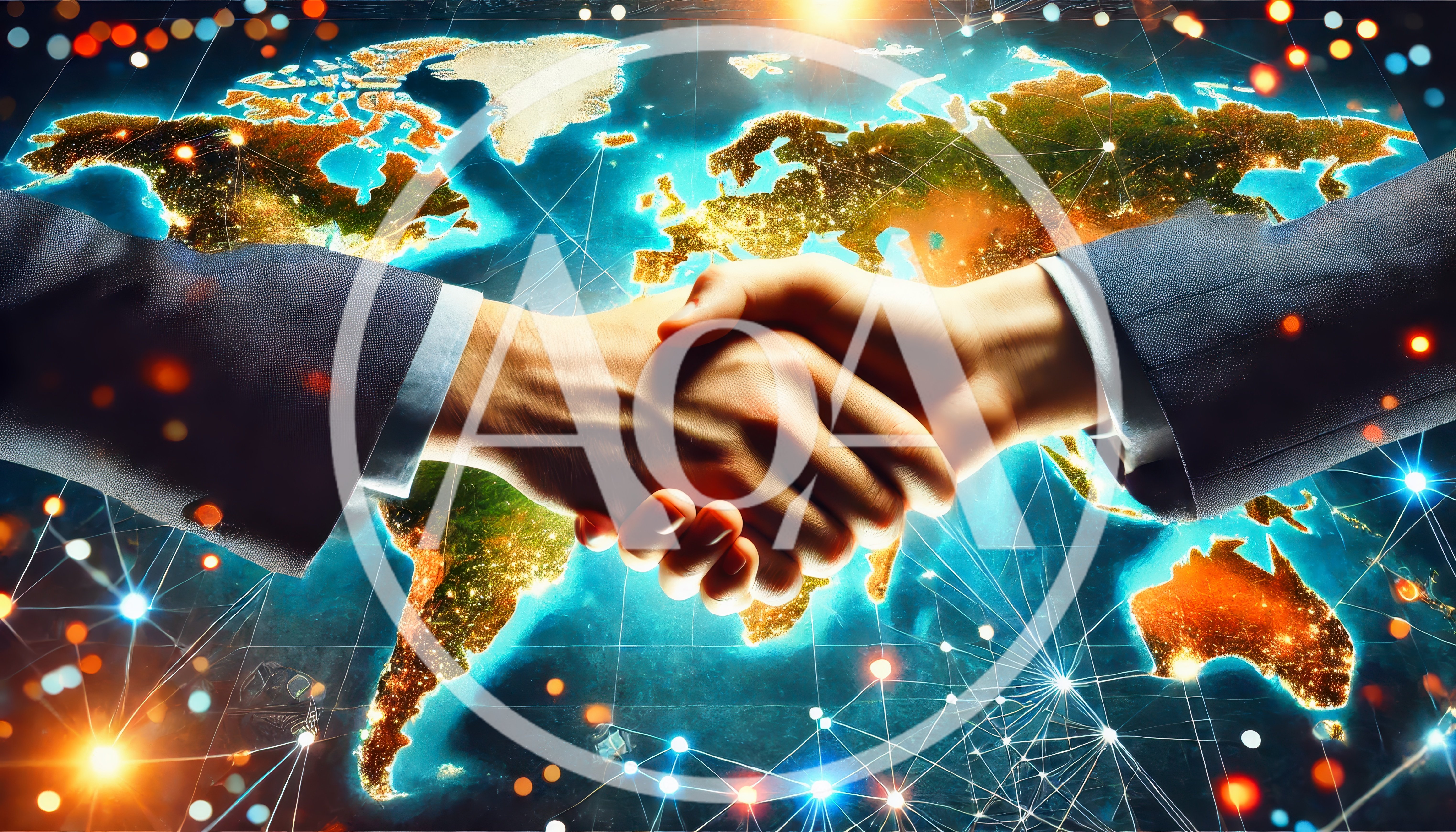 Business Handshake Over Global Digital Map