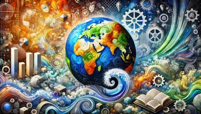 Abstract Artistic Representation of Global Connectivity and Knowledge