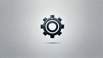 Minimalist 3D Gear Icon On Grey Background