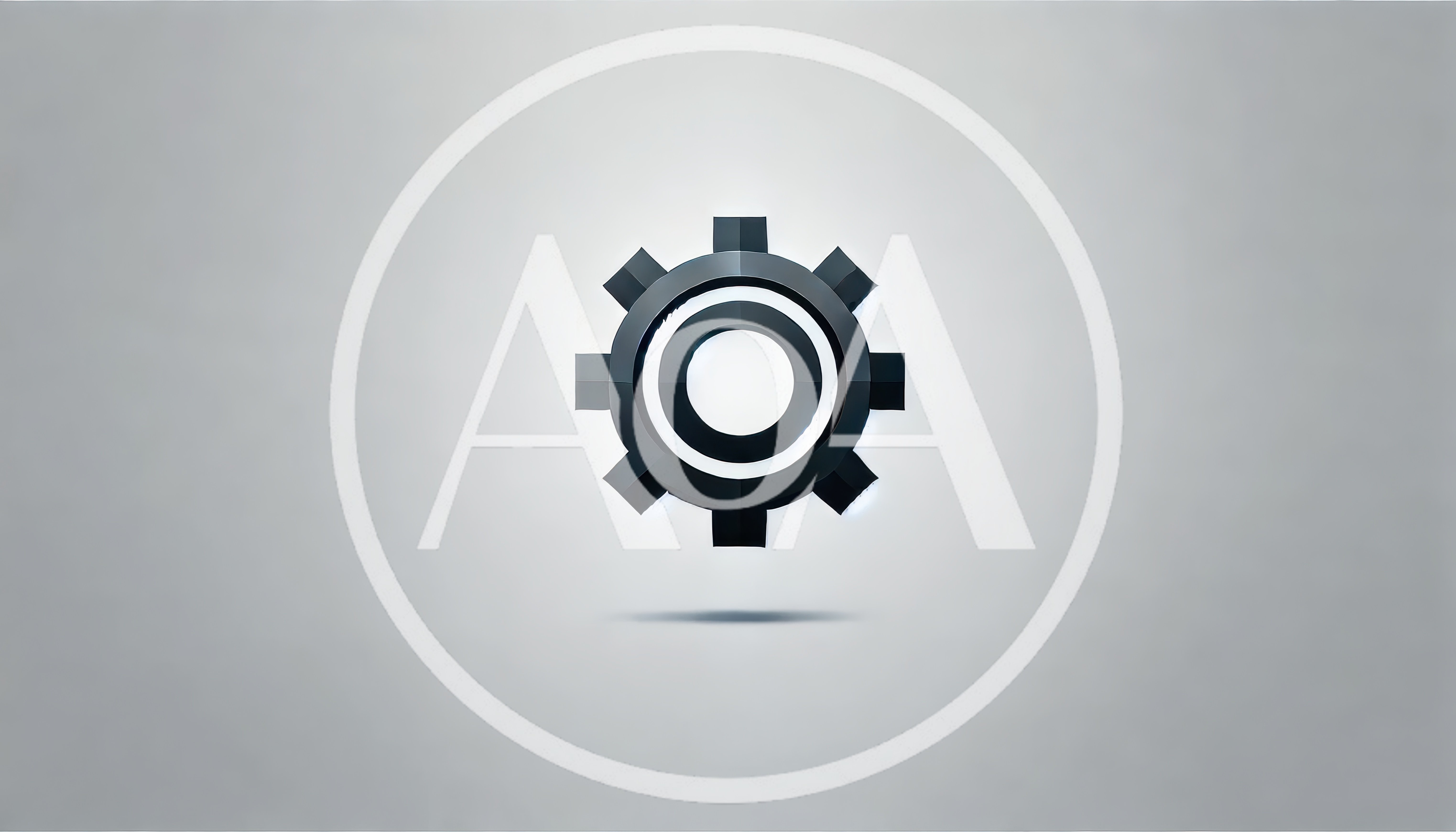 Minimalist 3D Gear Icon On Grey Background