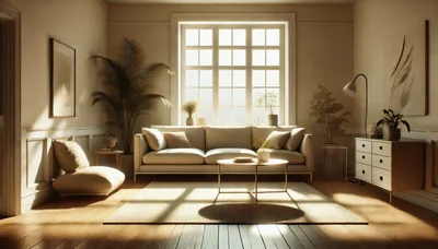 Modern Minimalist Living Room With Natural Sunlight