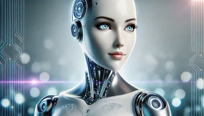 Portrait Of A Futuristic Female Android Robot