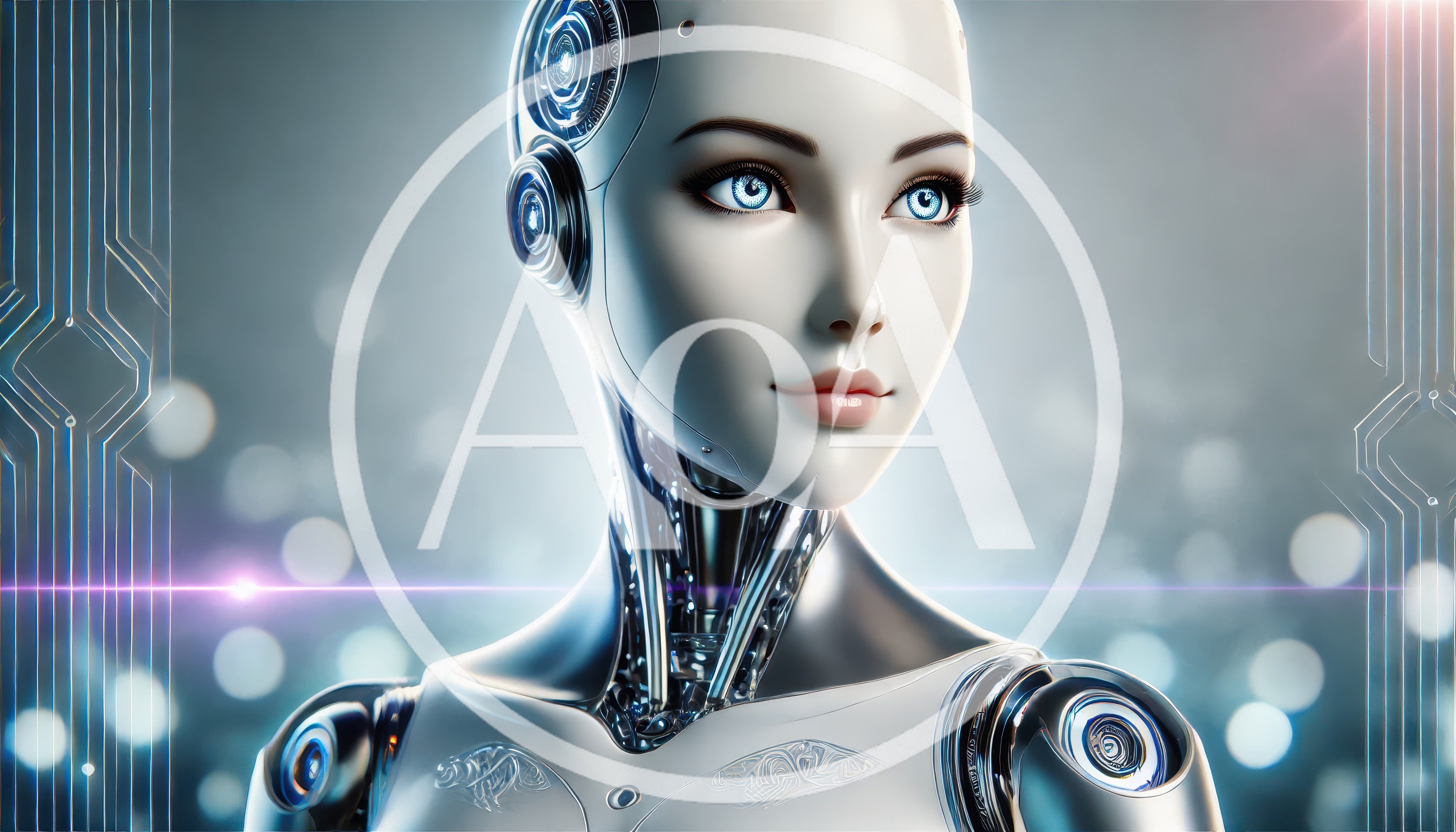Portrait Of A Futuristic Female Android Robot