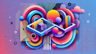Abstract Geometric Composition With Vibrant 3D Shapes
