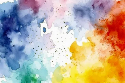 Abstract Watercolor Background With Vibrant Multi Colored Washes