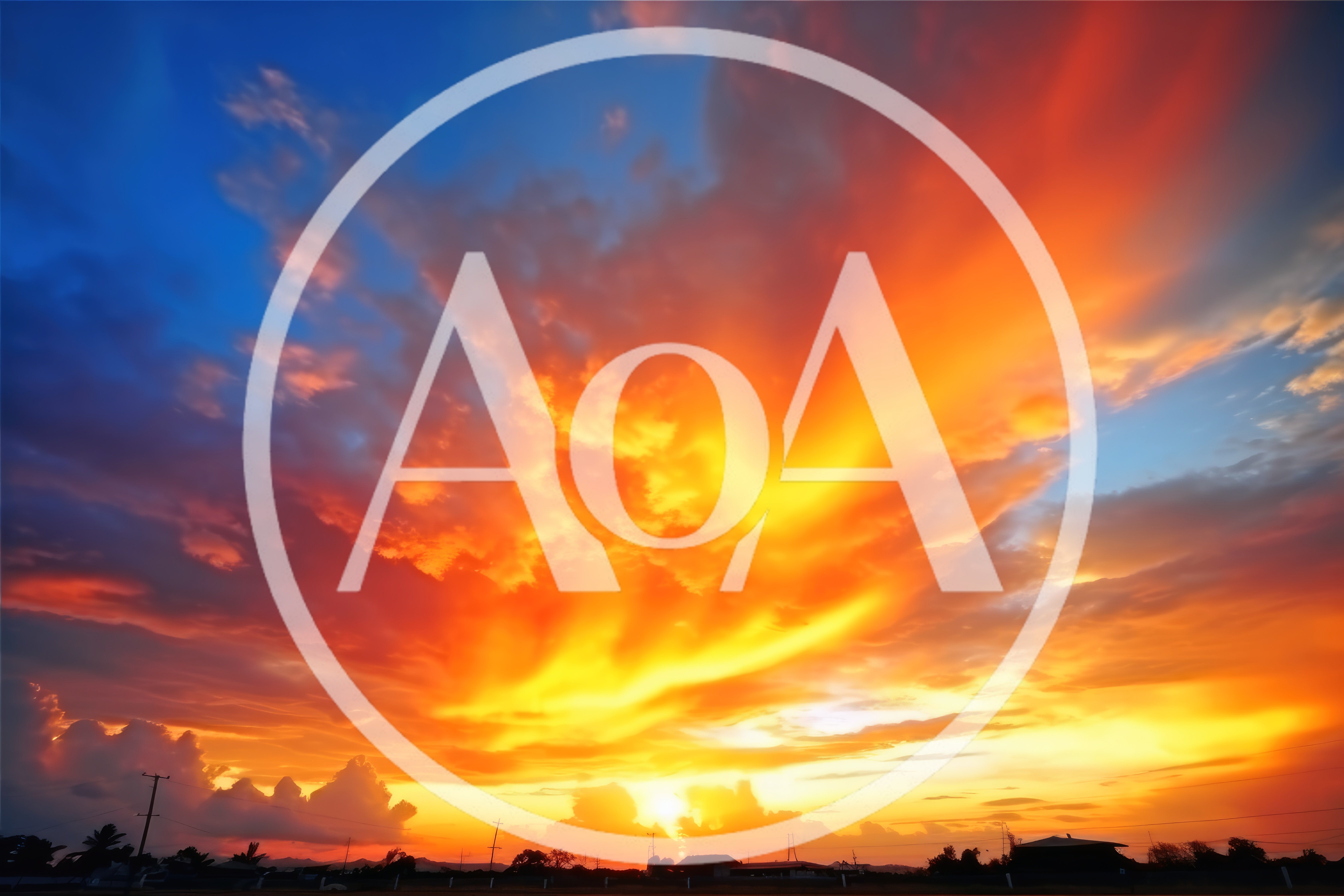 Vibrant Sunset Sky Over Rural Landscape
