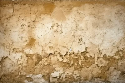 Weathered Adobe Wall With Peeling Plaster Texture