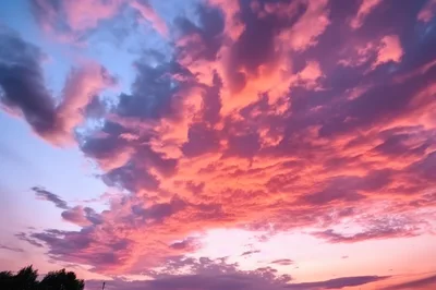 Vibrant Pink And Orange Sunset Clouds