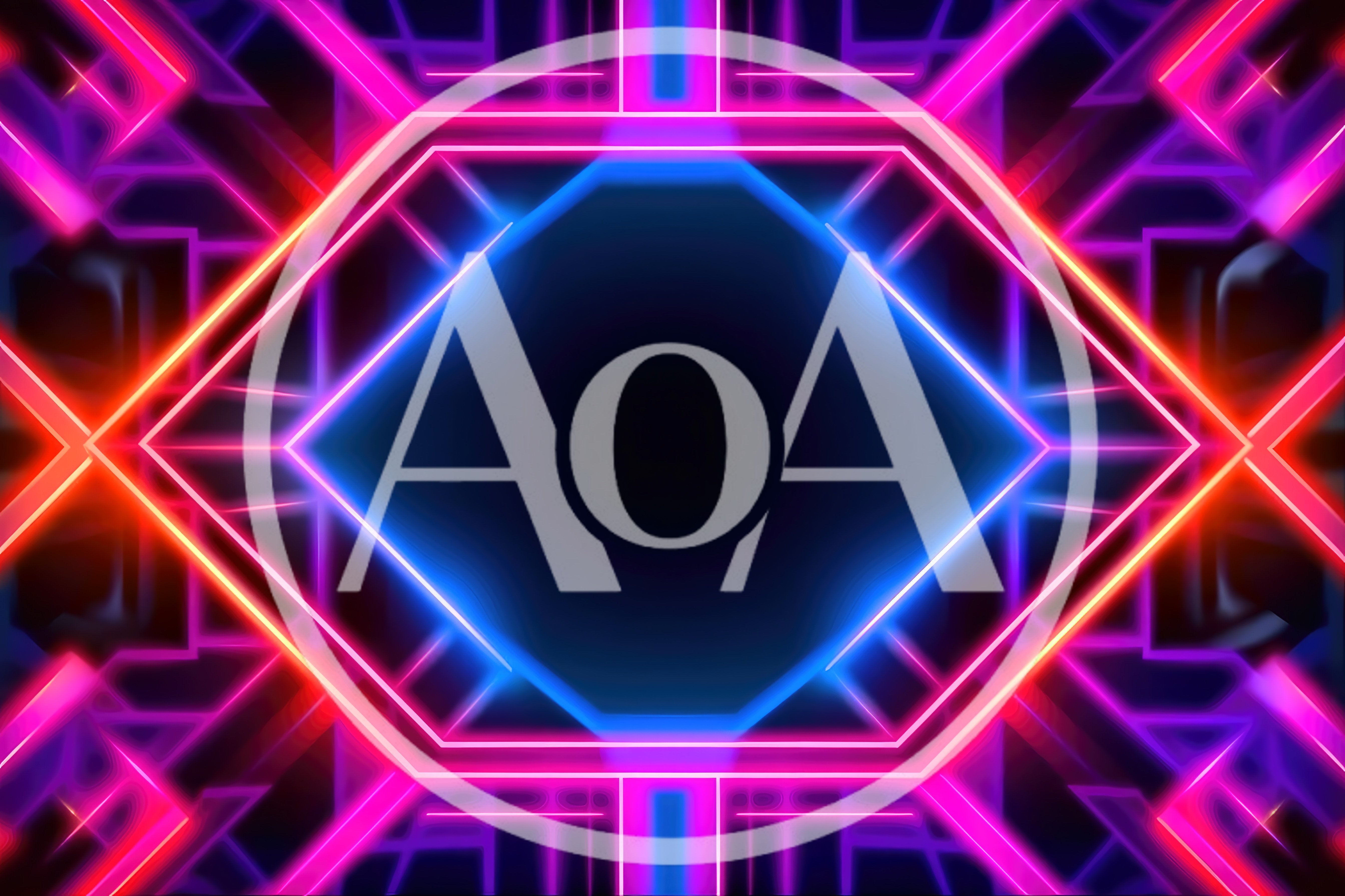 Abstract Neon Geometric Cyberpunk Background