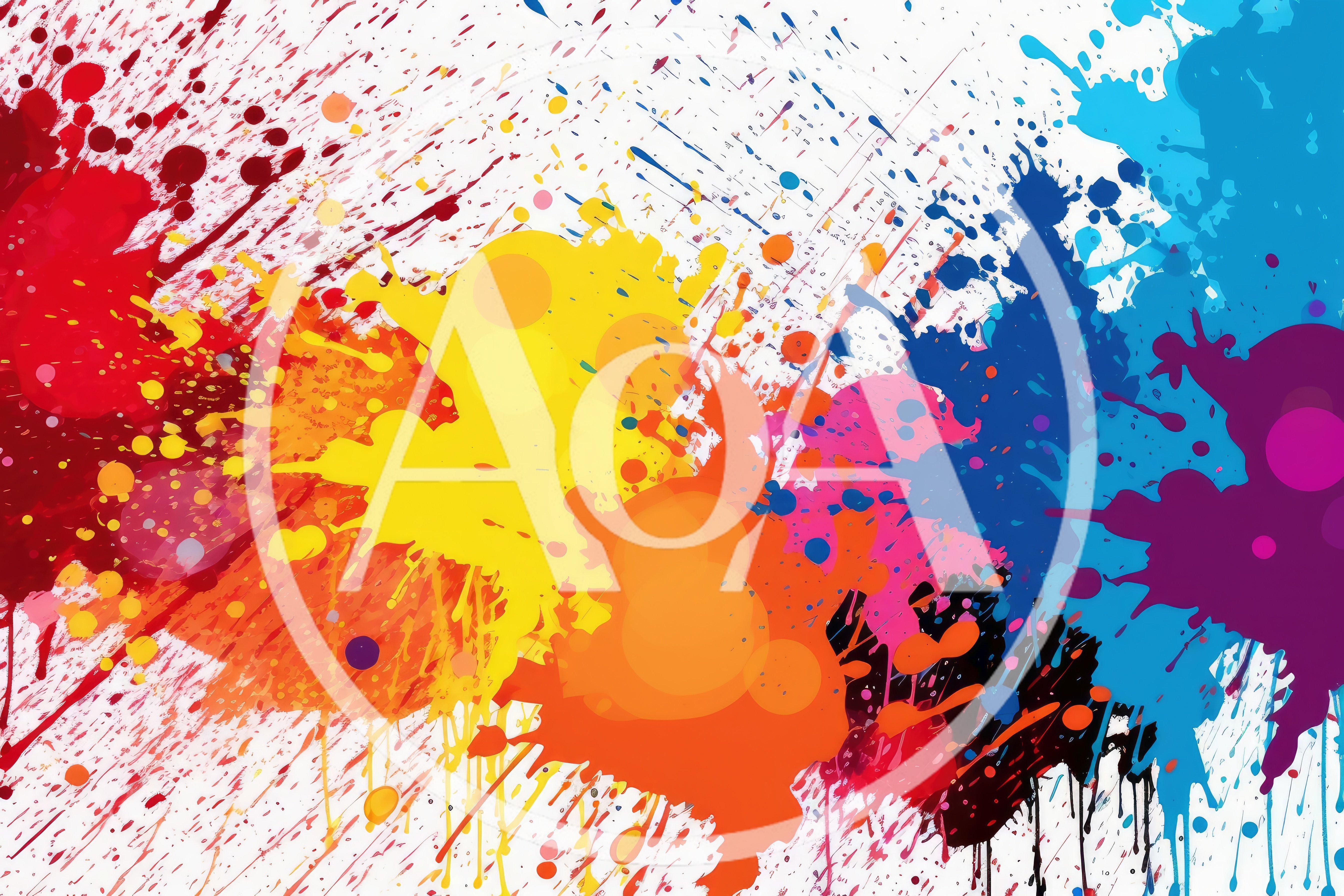 Vibrant Multi-Colored Paint Splatter Abstract Background