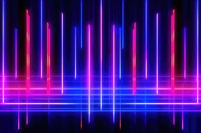Abstract Neon Light Lines Background