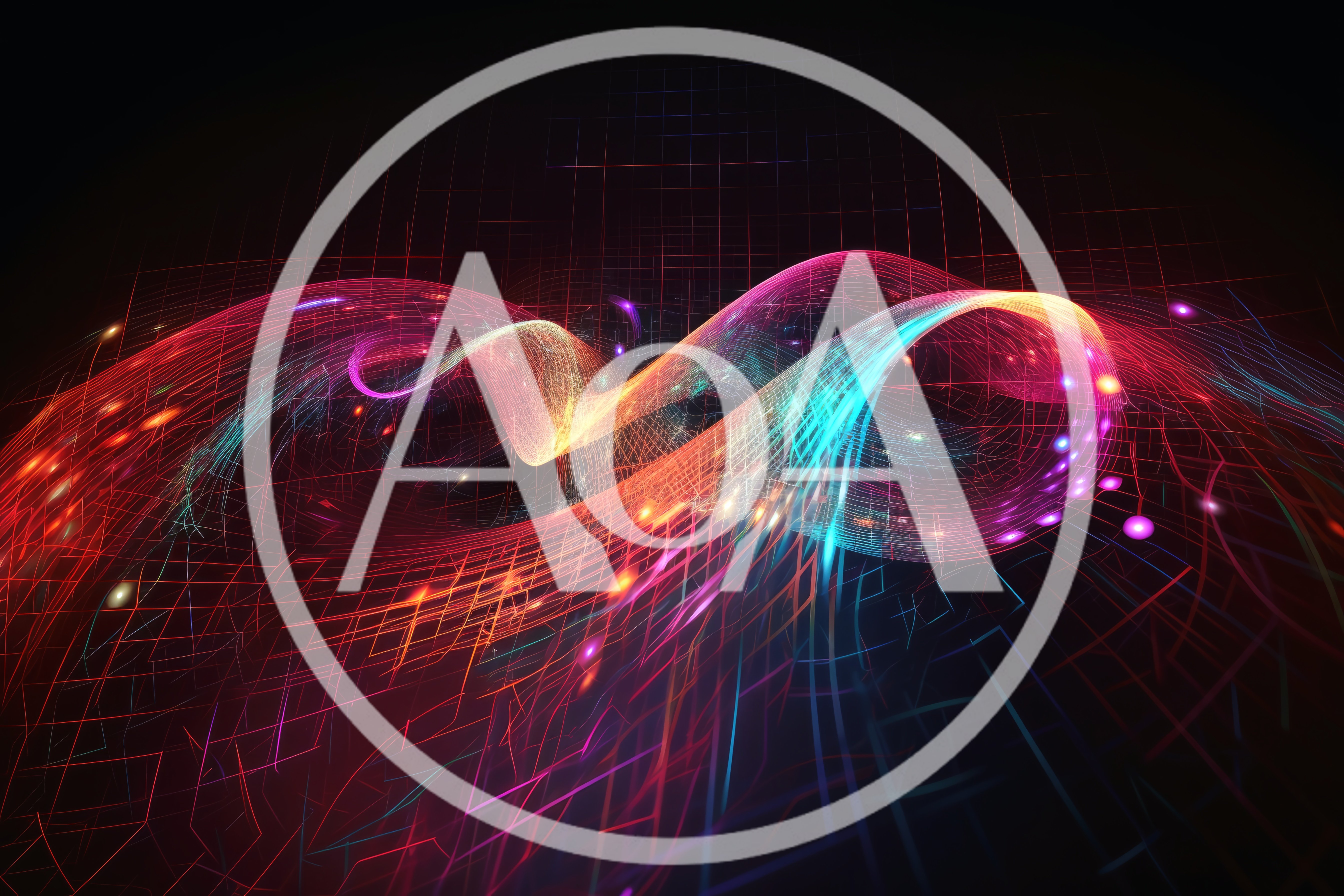 Abstract Digital Infinity Loop With Glowing Light Trails