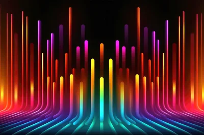 Abstract Neon Light Streaks Background
