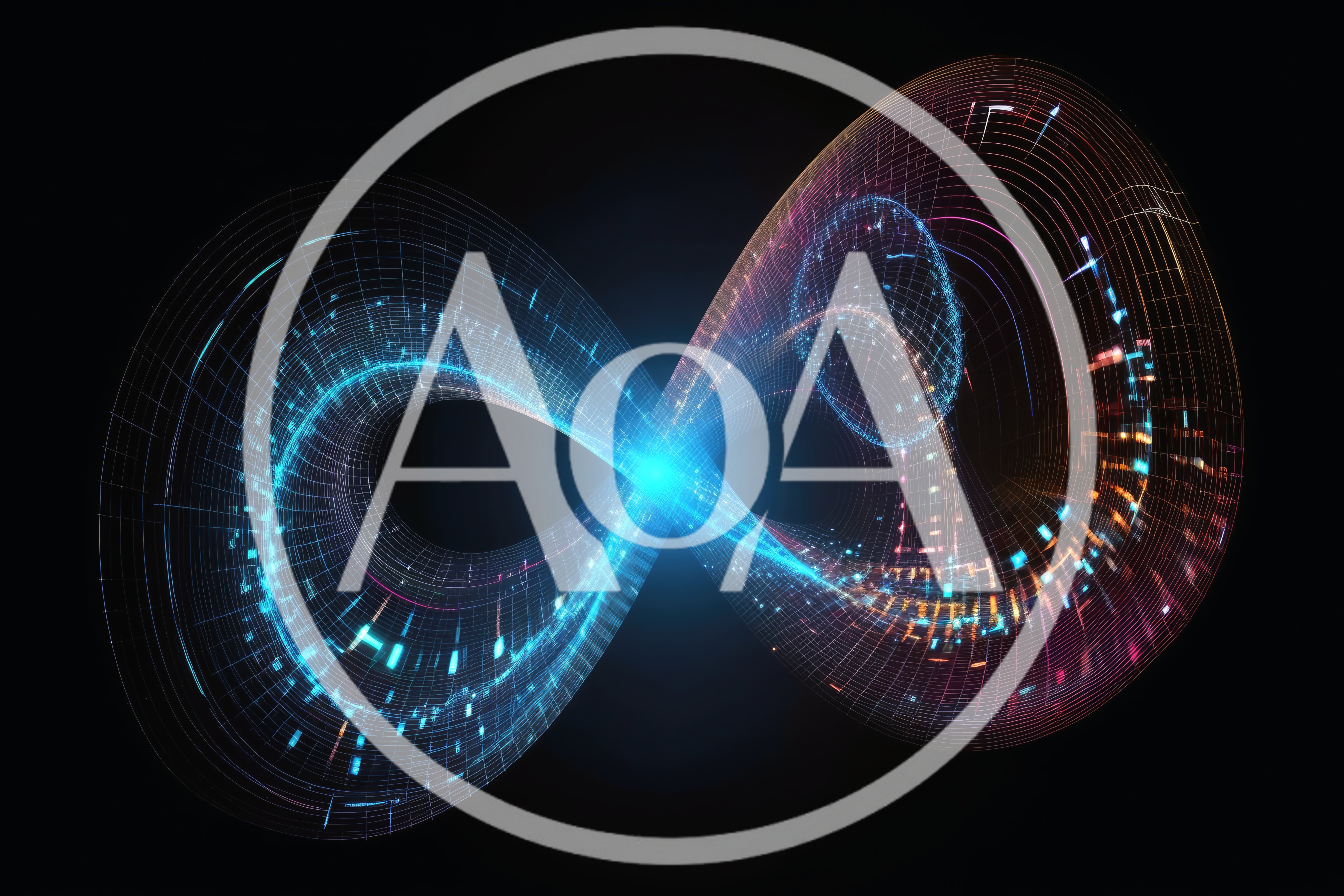 Digital Infinity Loop With Glowing Data Network