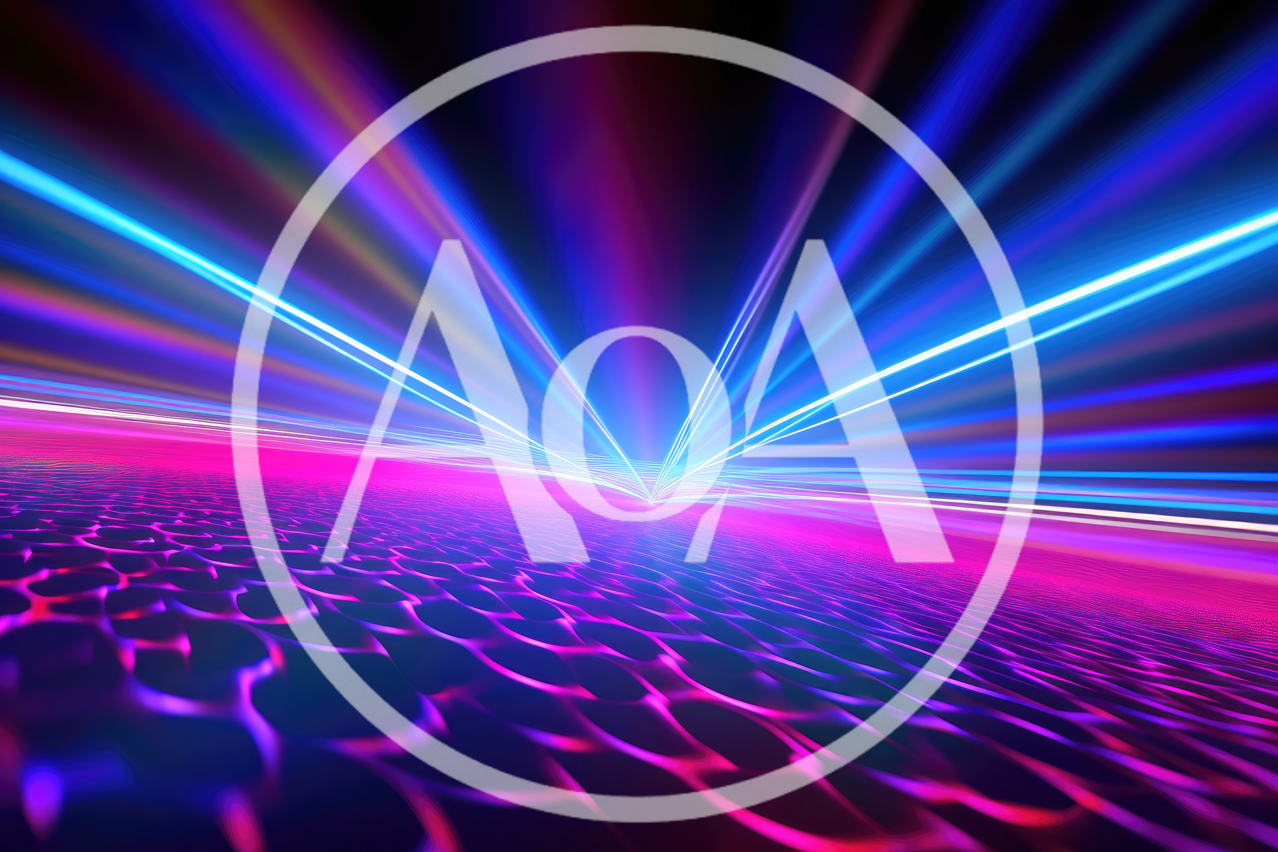 Abstract Neon Light Trails Over Textured Surface
