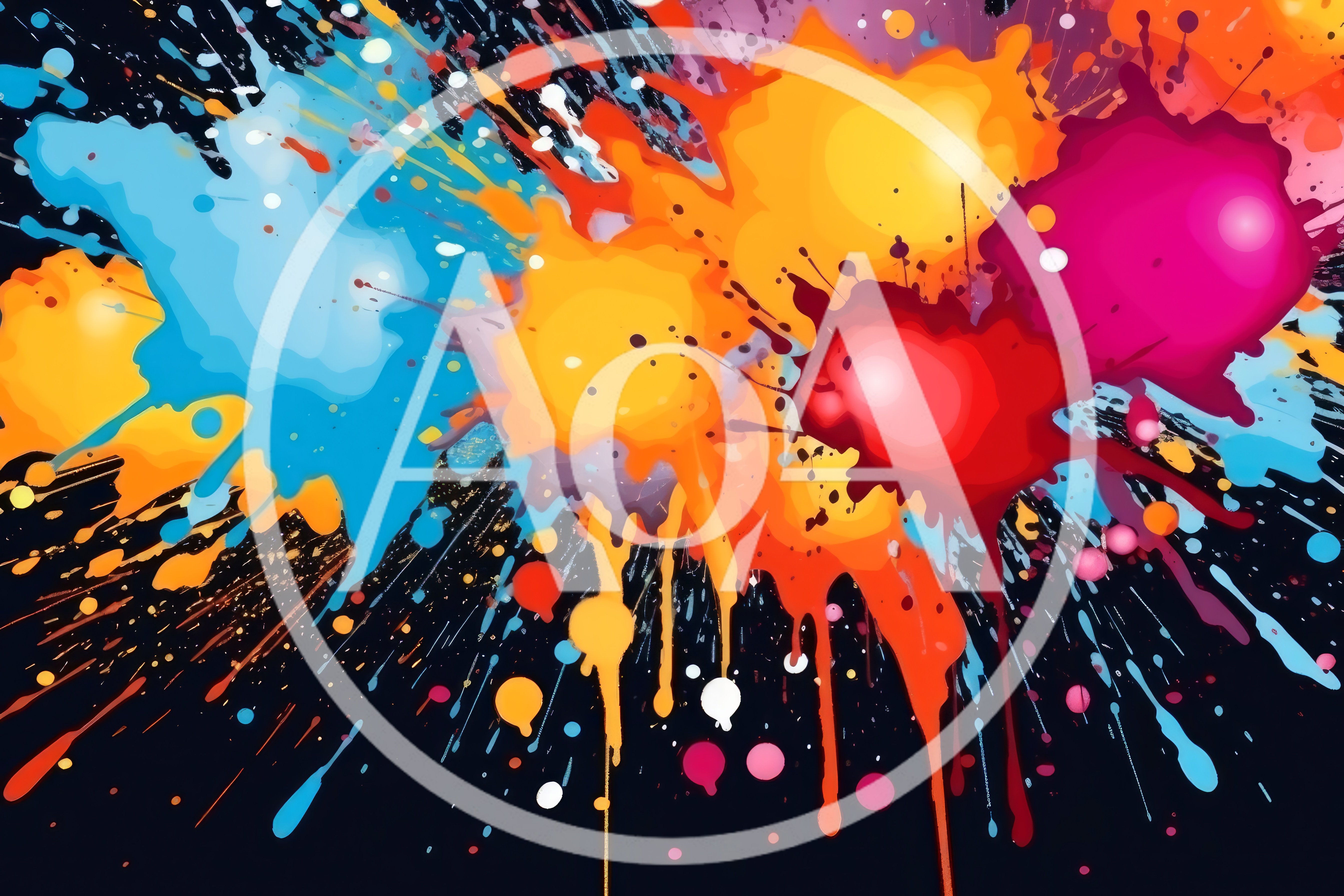 Vibrant Multi-Colored Paint Splatter Abstract Background