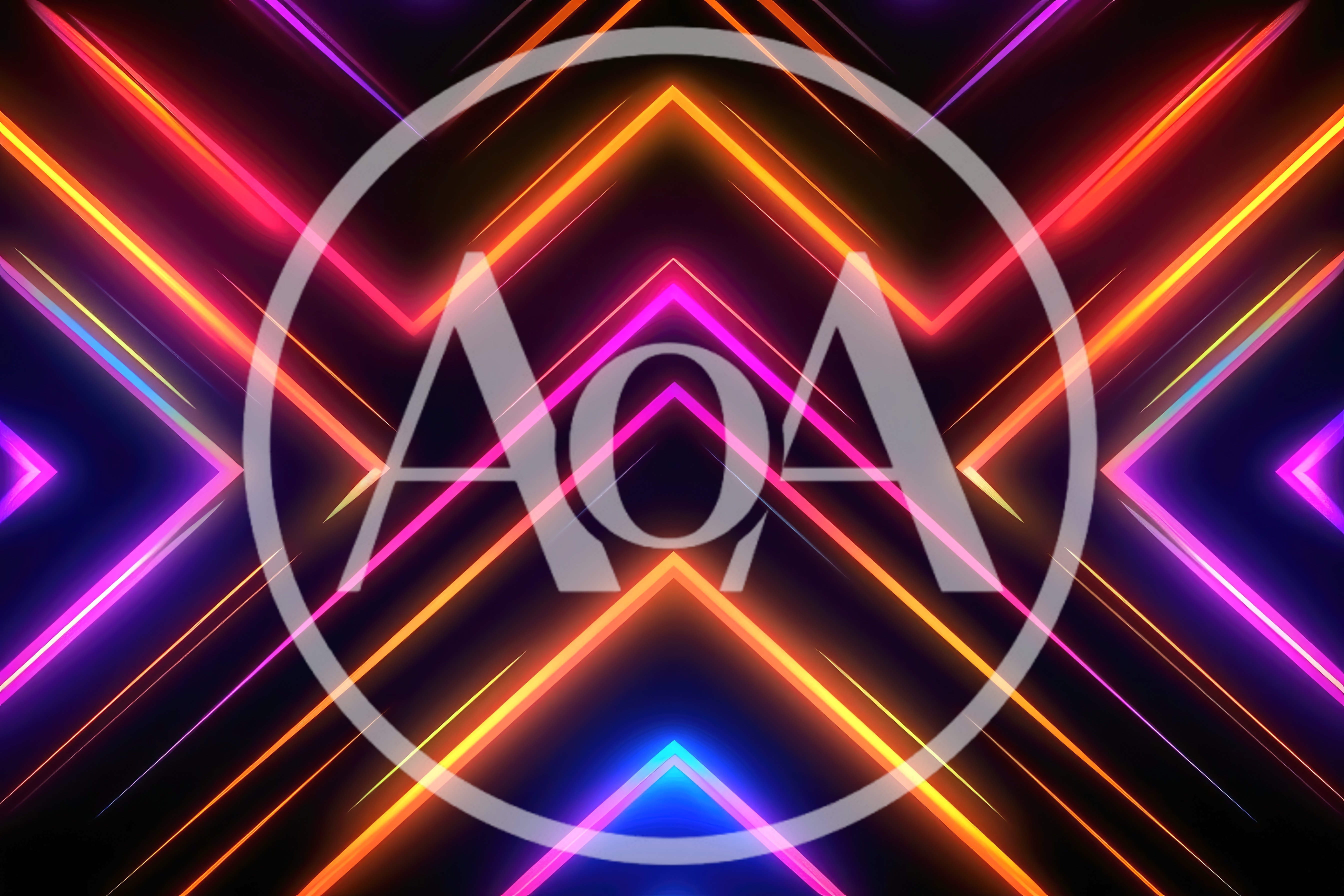 Abstract Neon Chevron Pattern With Glowing Light Trails