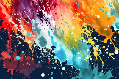 Abstract Colorful Paint Splatter Background