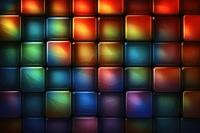 Abstract Background Of Glowing Colorful Glass Cubes