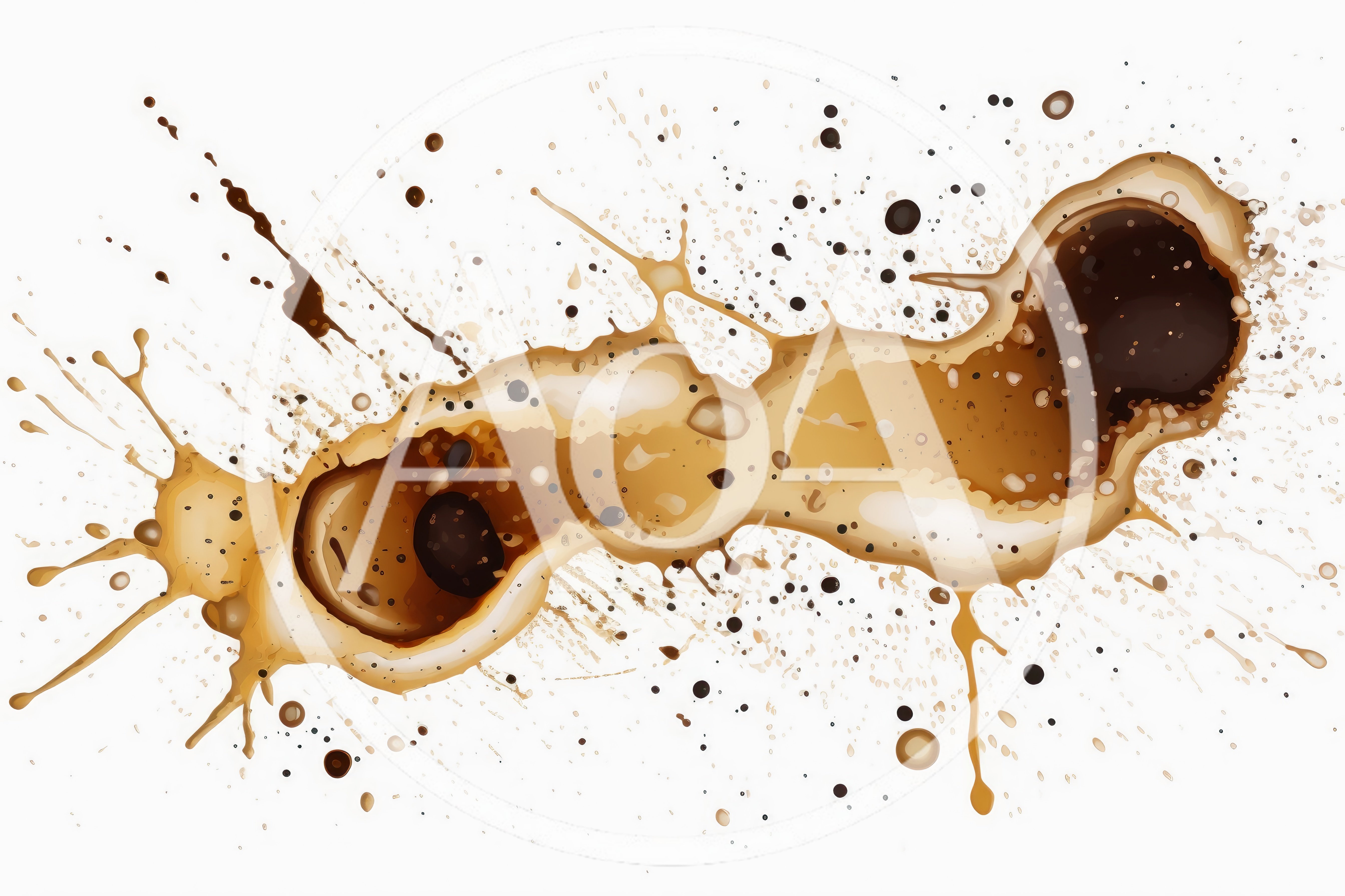 Coffee Splash With Dark Liquid Droplets
