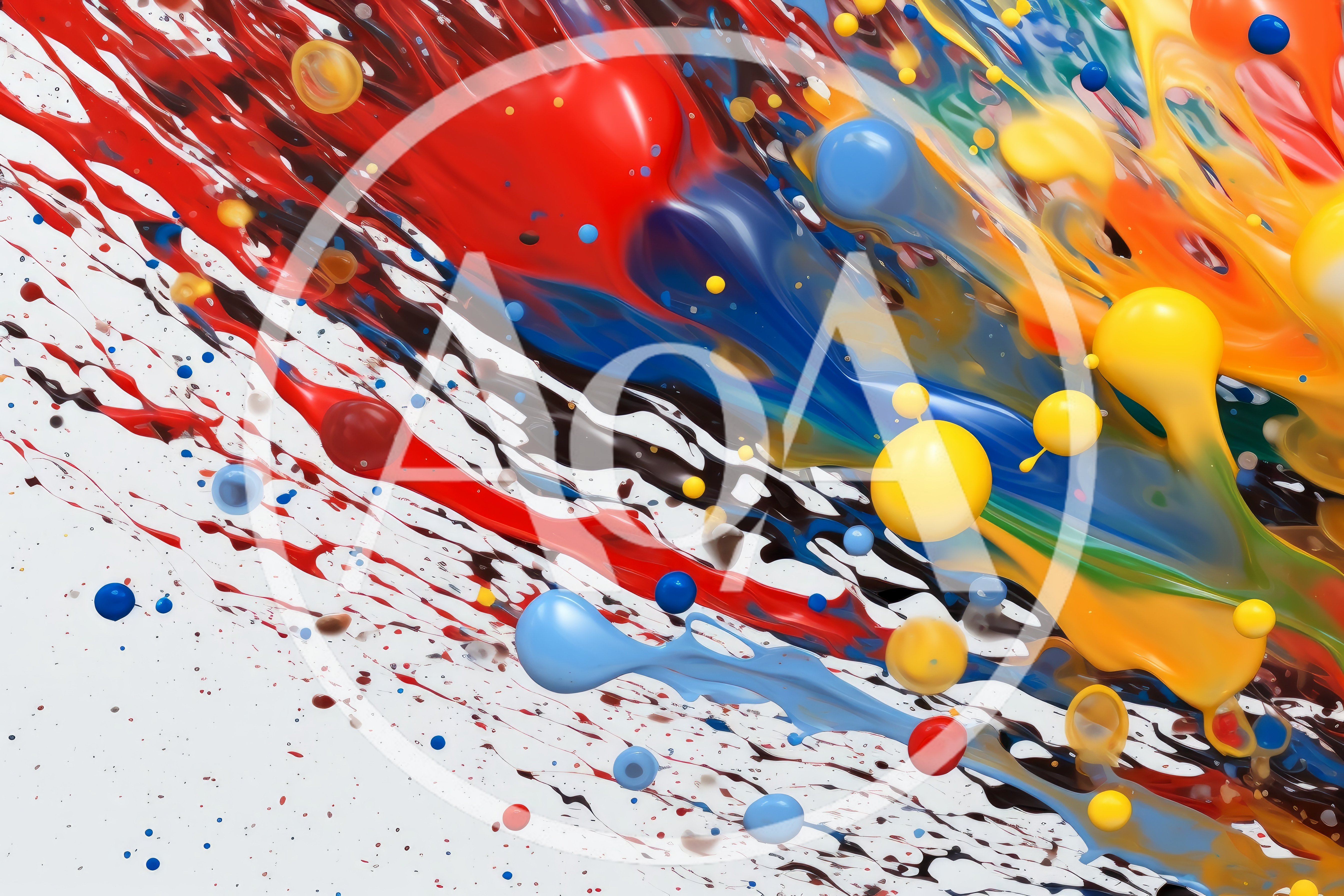 Abstract Multi-Colored Paint Splatter Explosion