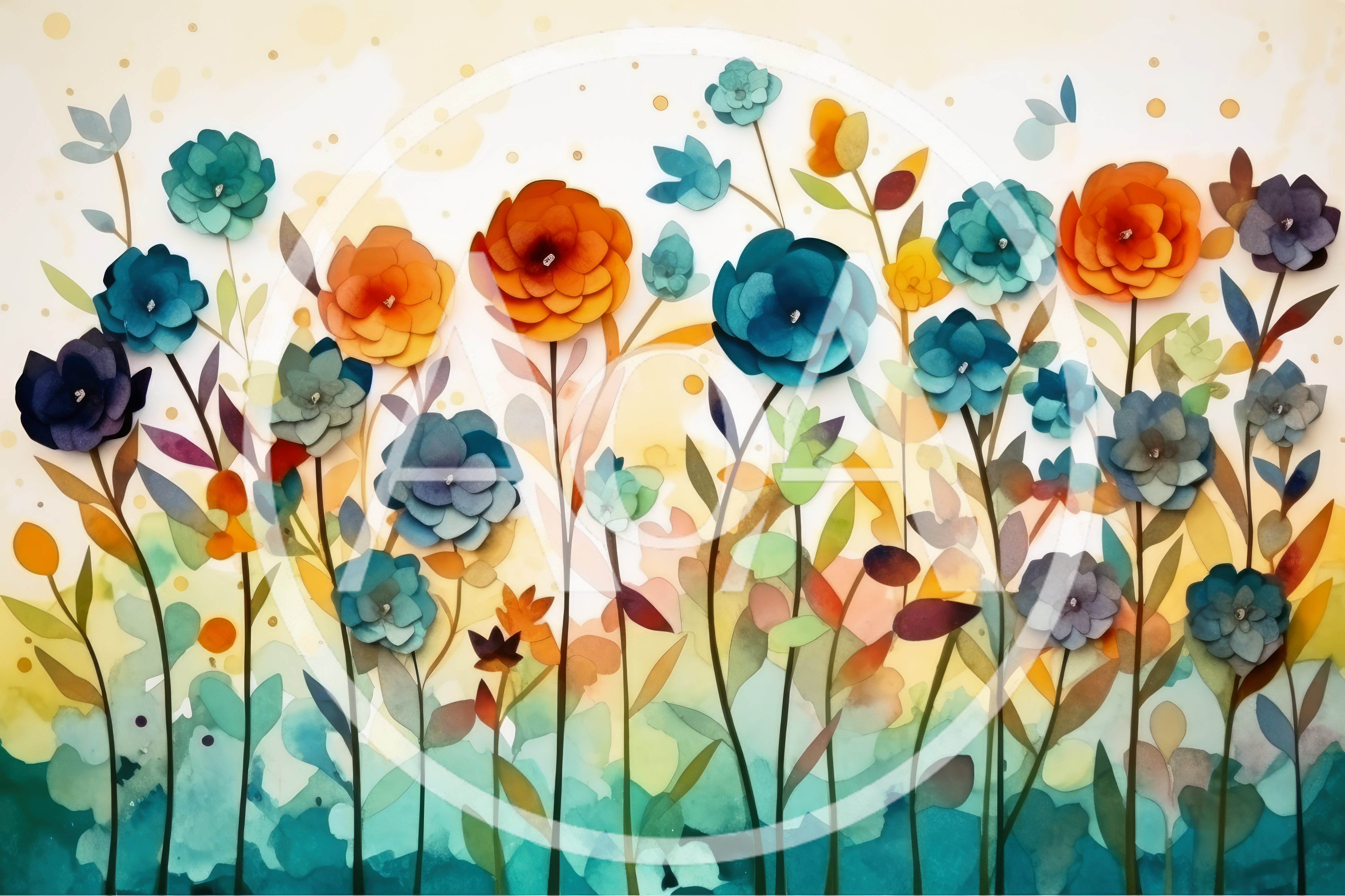 Paper Cutout Floral Garden Illustration