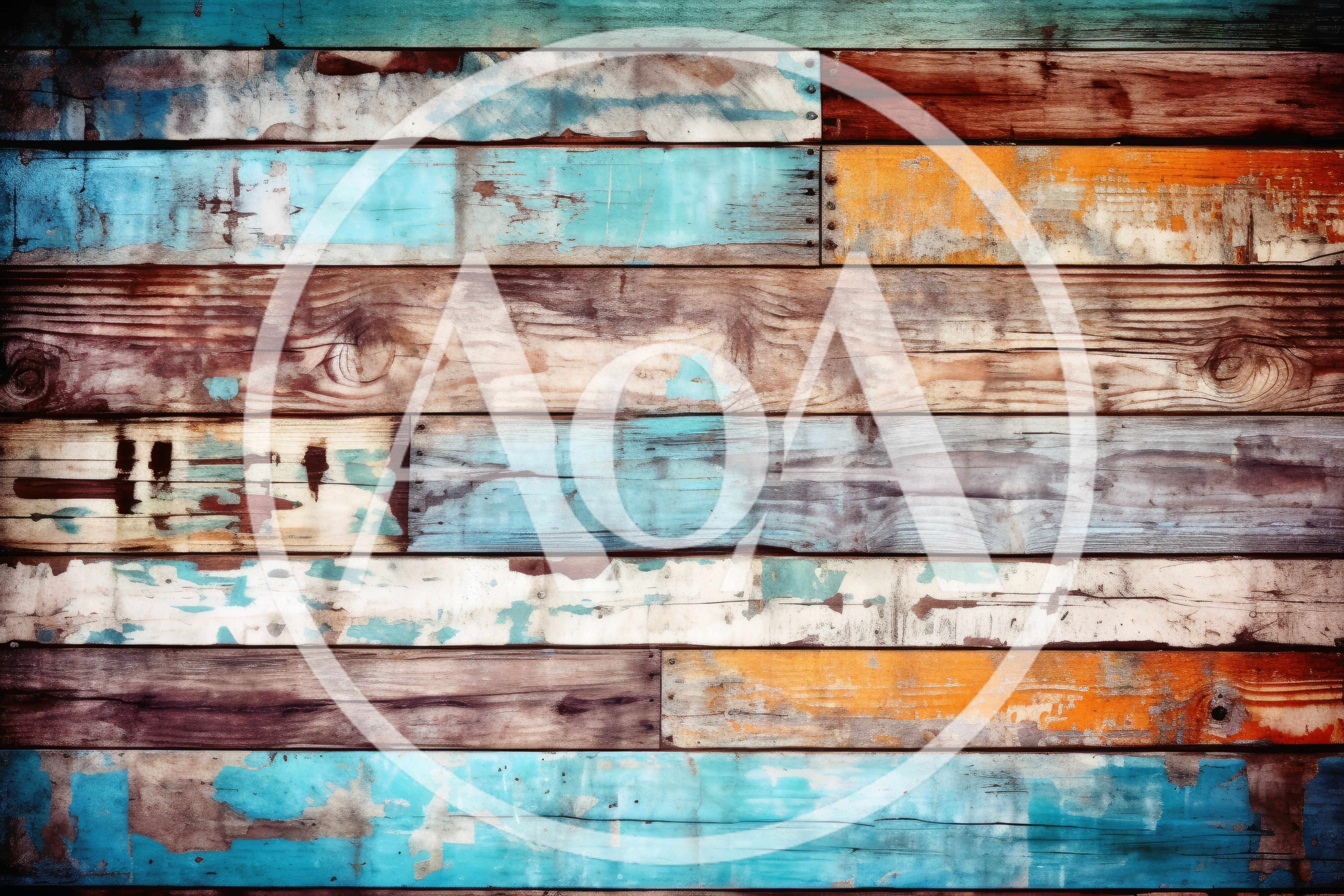 Weathered Multi Colored Painted Wooden Planks Background