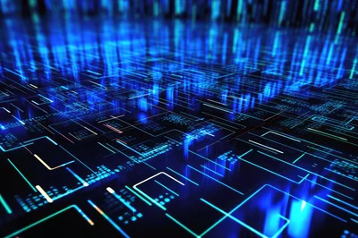 Abstract Digital Data Network Visualization
