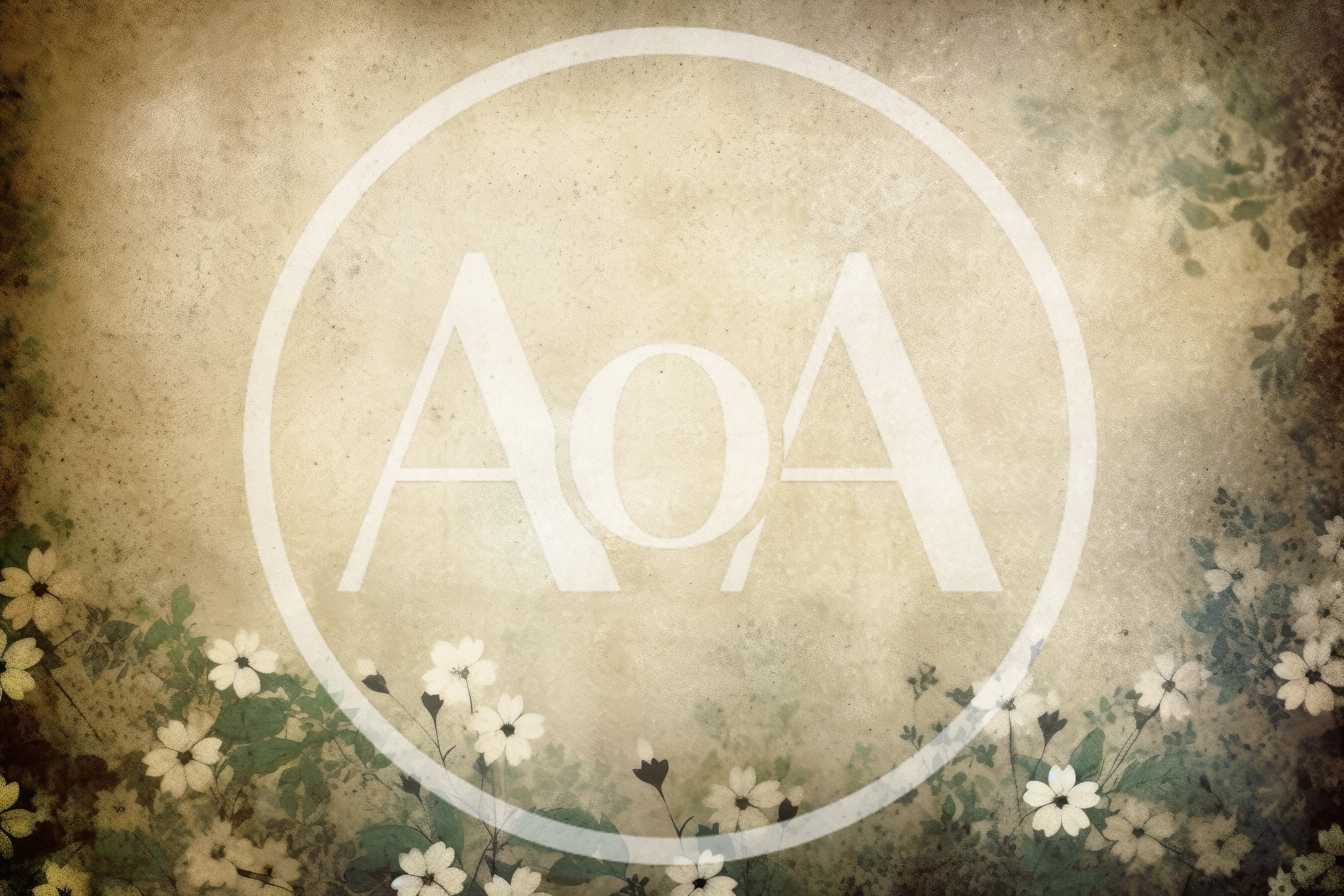 Vintage Floral Background With Aged Paper Texture