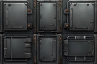 Sci-Fi Metal Wall Panels With Industrial Texture