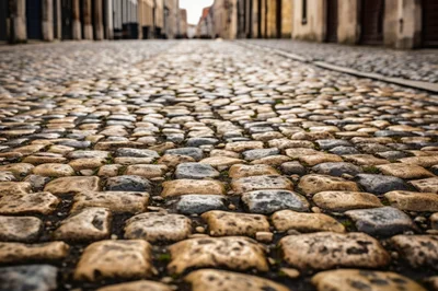 Cobblestone Street Surface In A Historic European Town