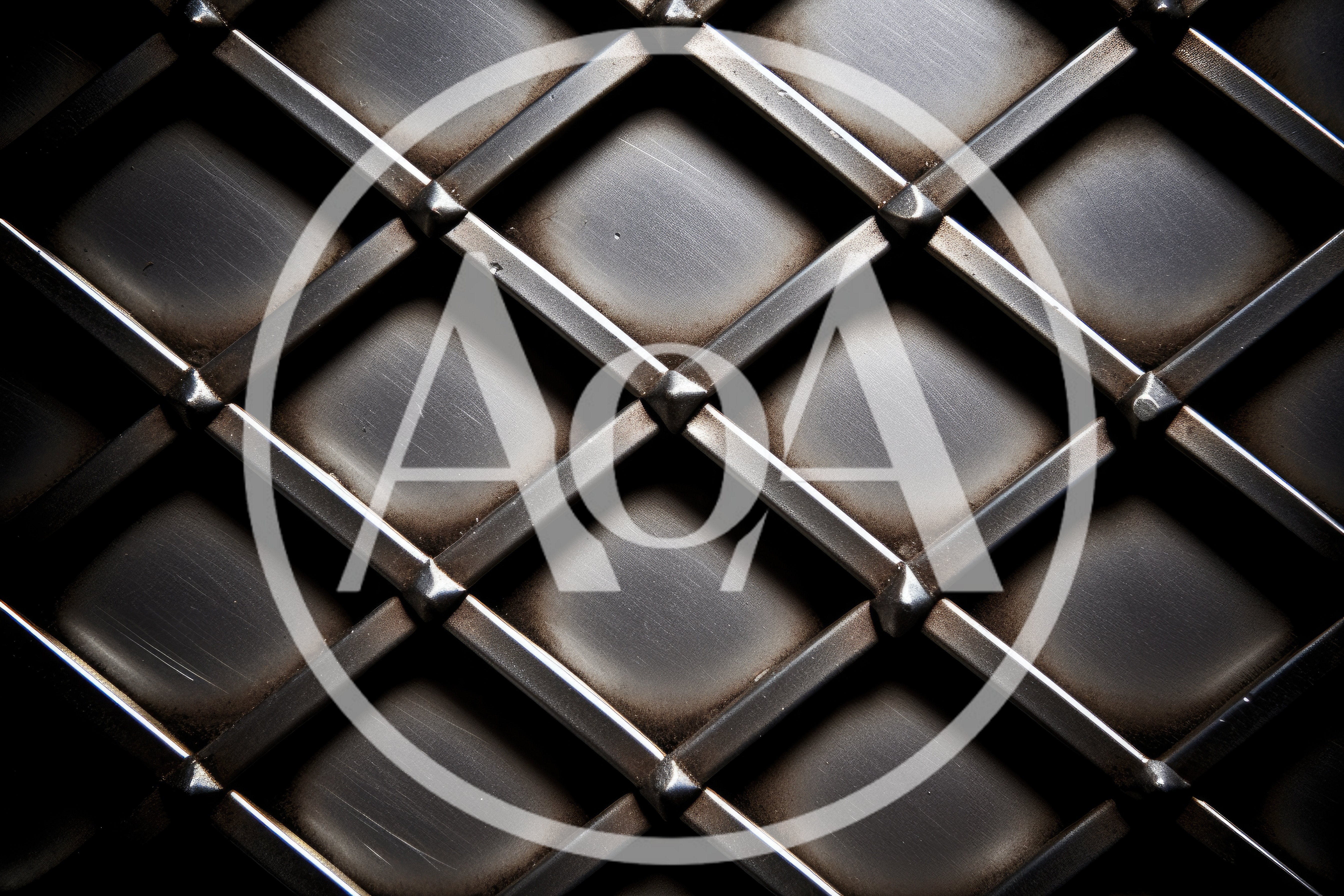 Close Up Of A Metal Lattice Security Grille