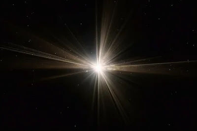 Bright Star Bursting In Deep Space