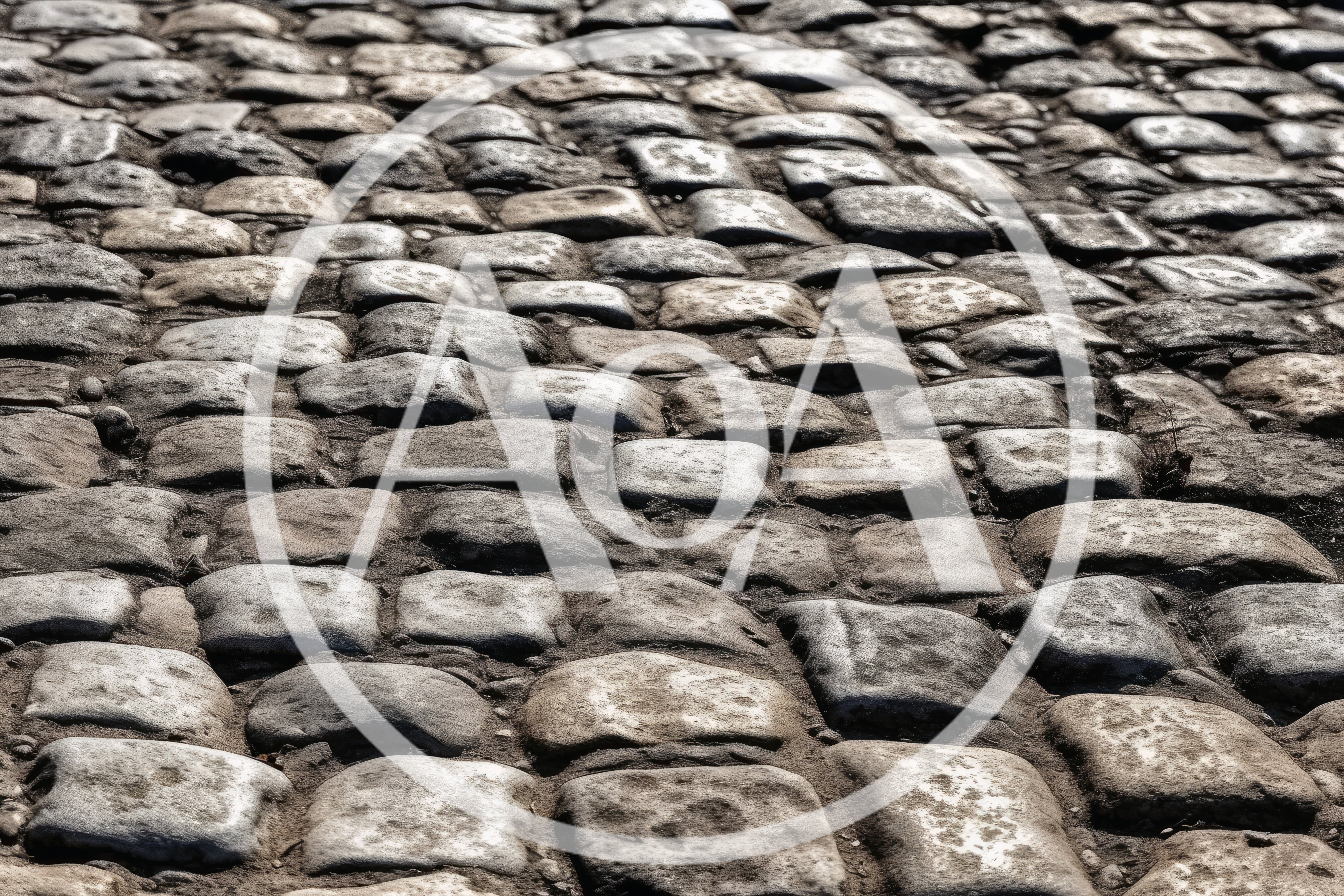 Close Up View Of Traditional Cobblestone Street Surface