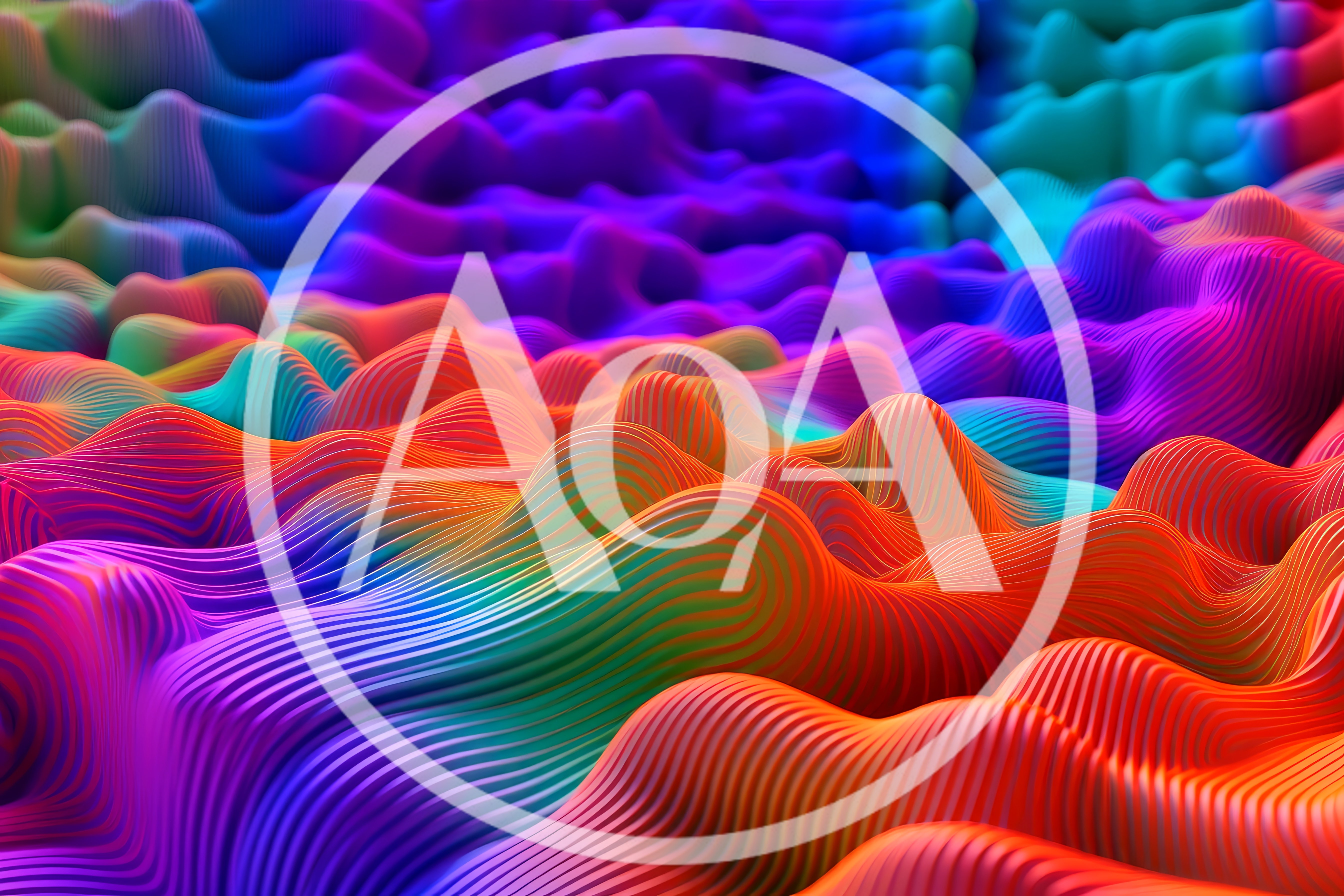 Abstract 3D Wavy Surface With Vibrant Rainbow Gradient