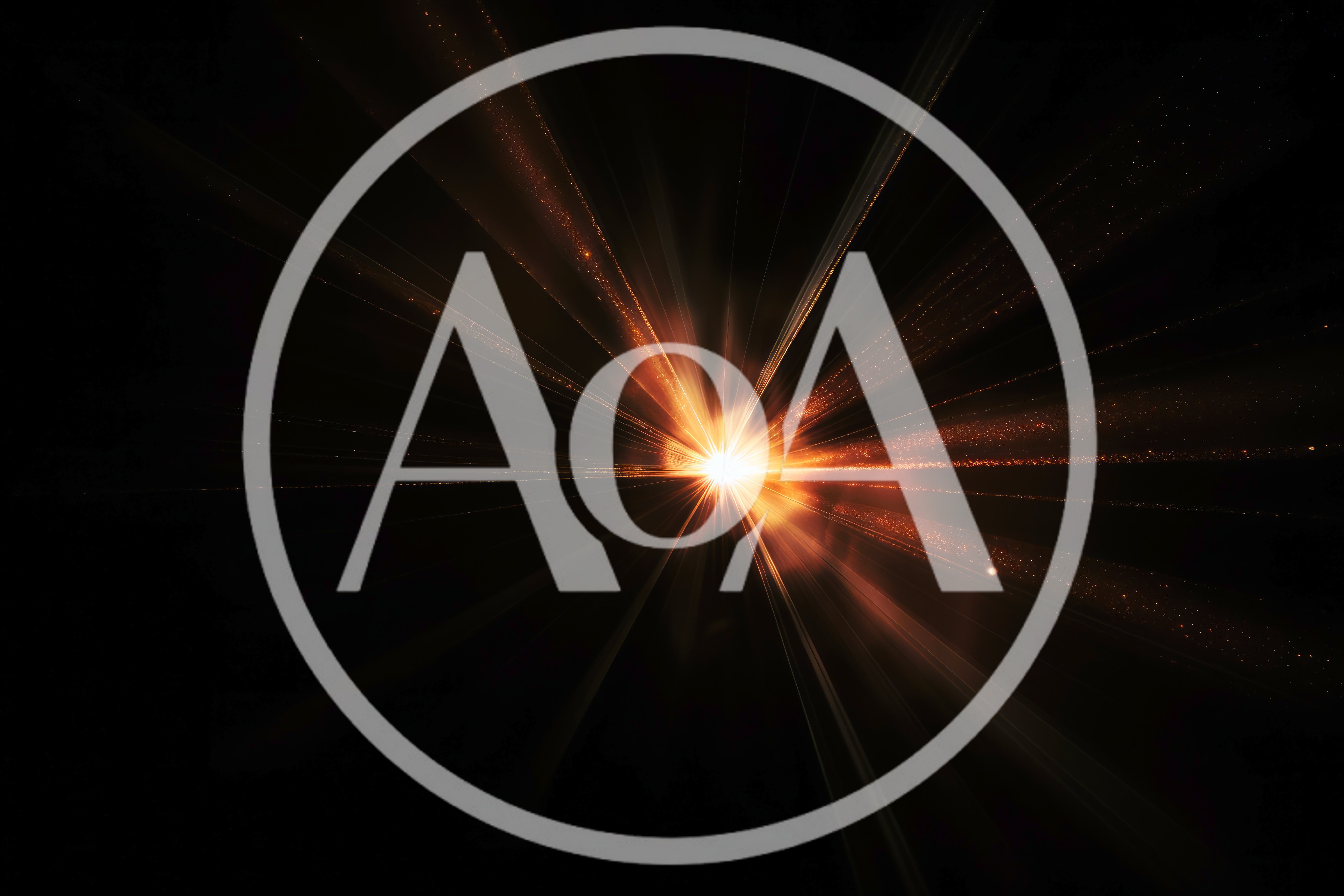 Abstract Golden Light Burst With Radiant Particles