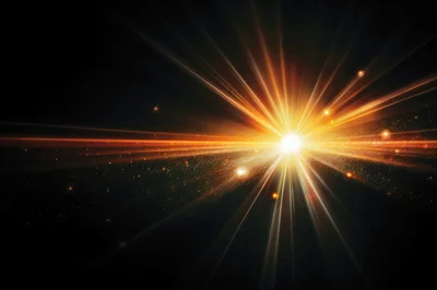 Abstract Cosmic Explosion With Radiant Light Beams