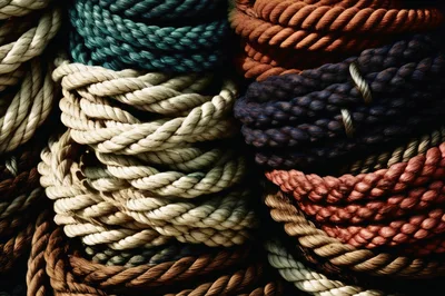 Coiled Multi Colored Nautical Ropes