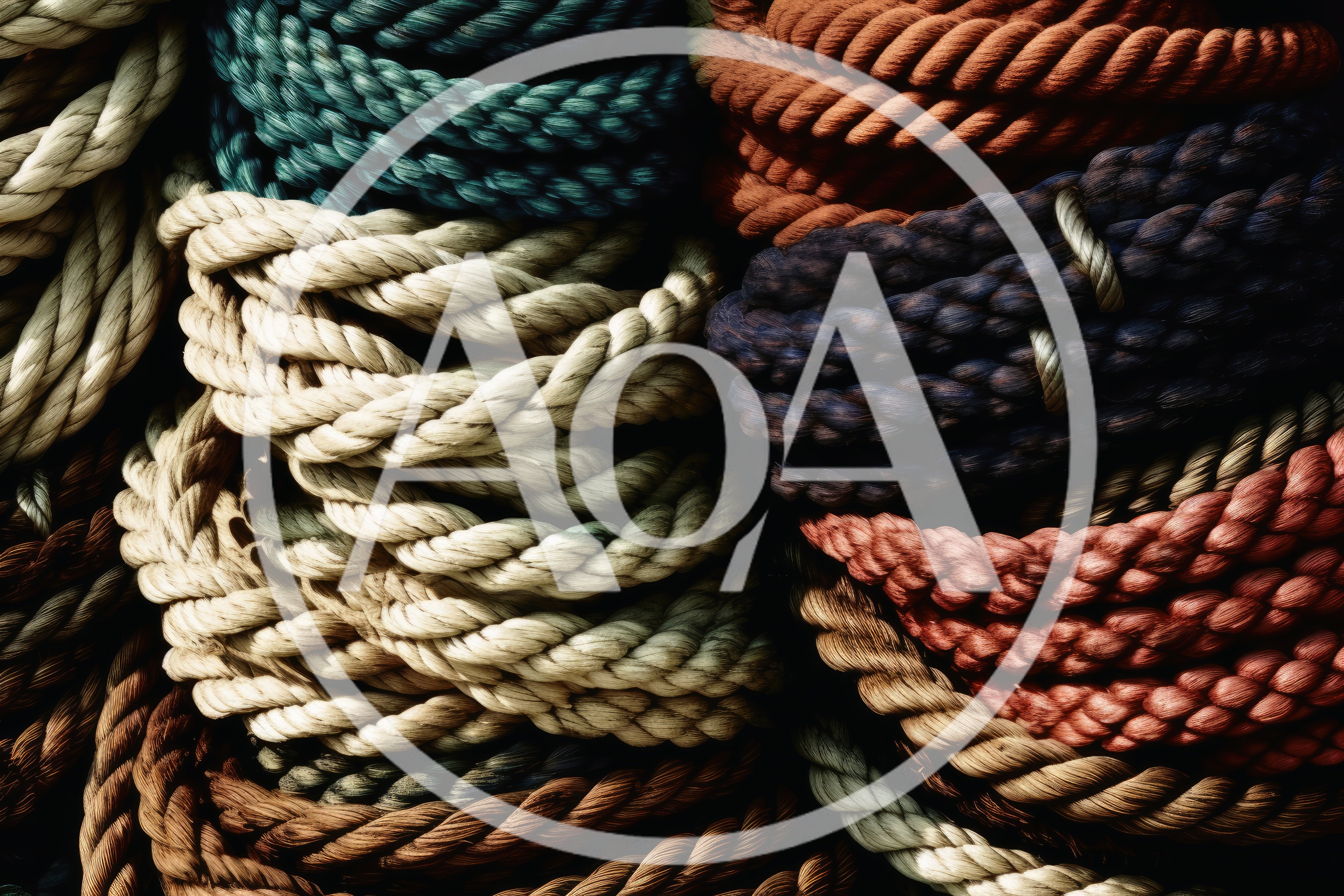 Coiled Multi Colored Nautical Ropes