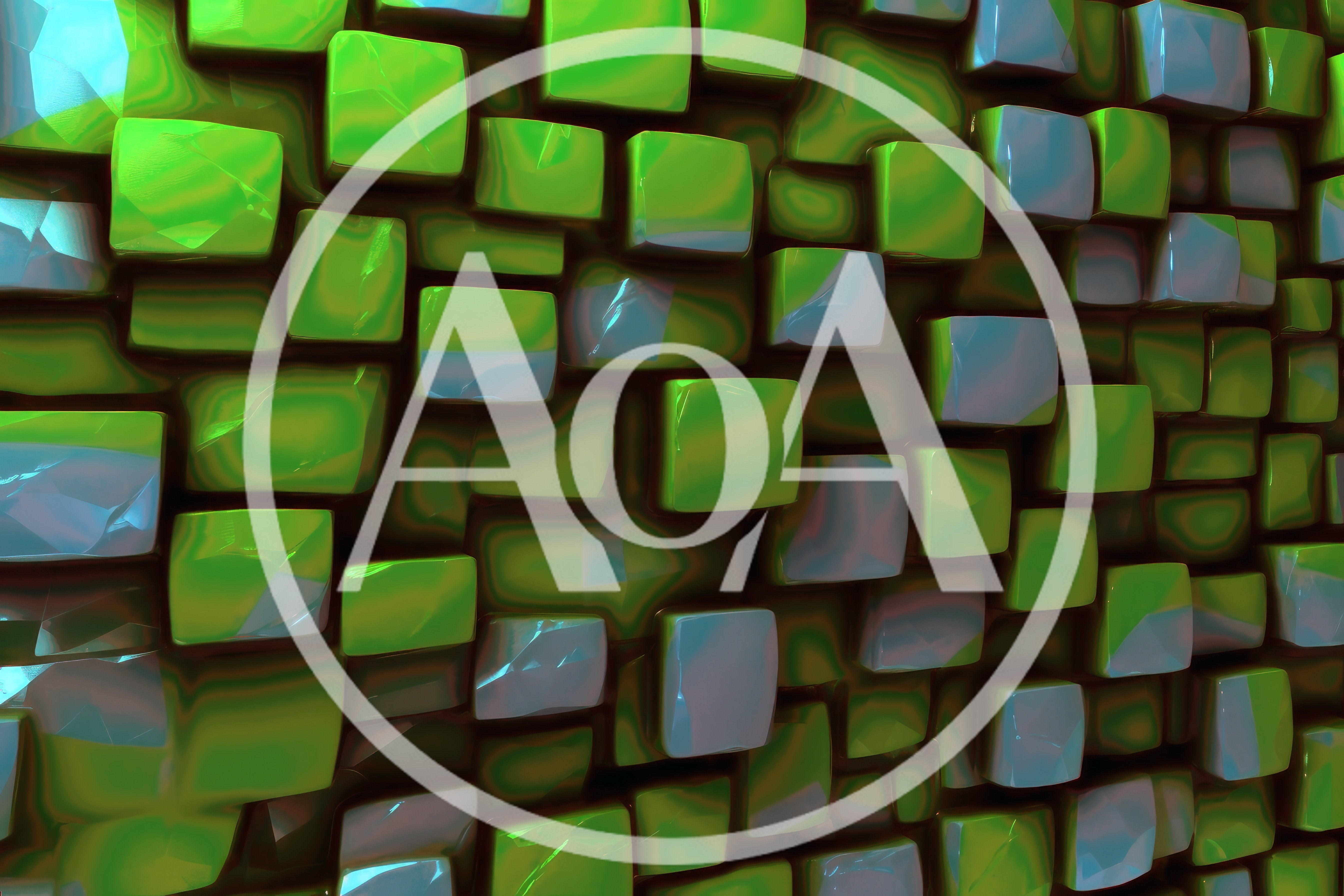 Abstract 3D Background With Glossy Green Cubes