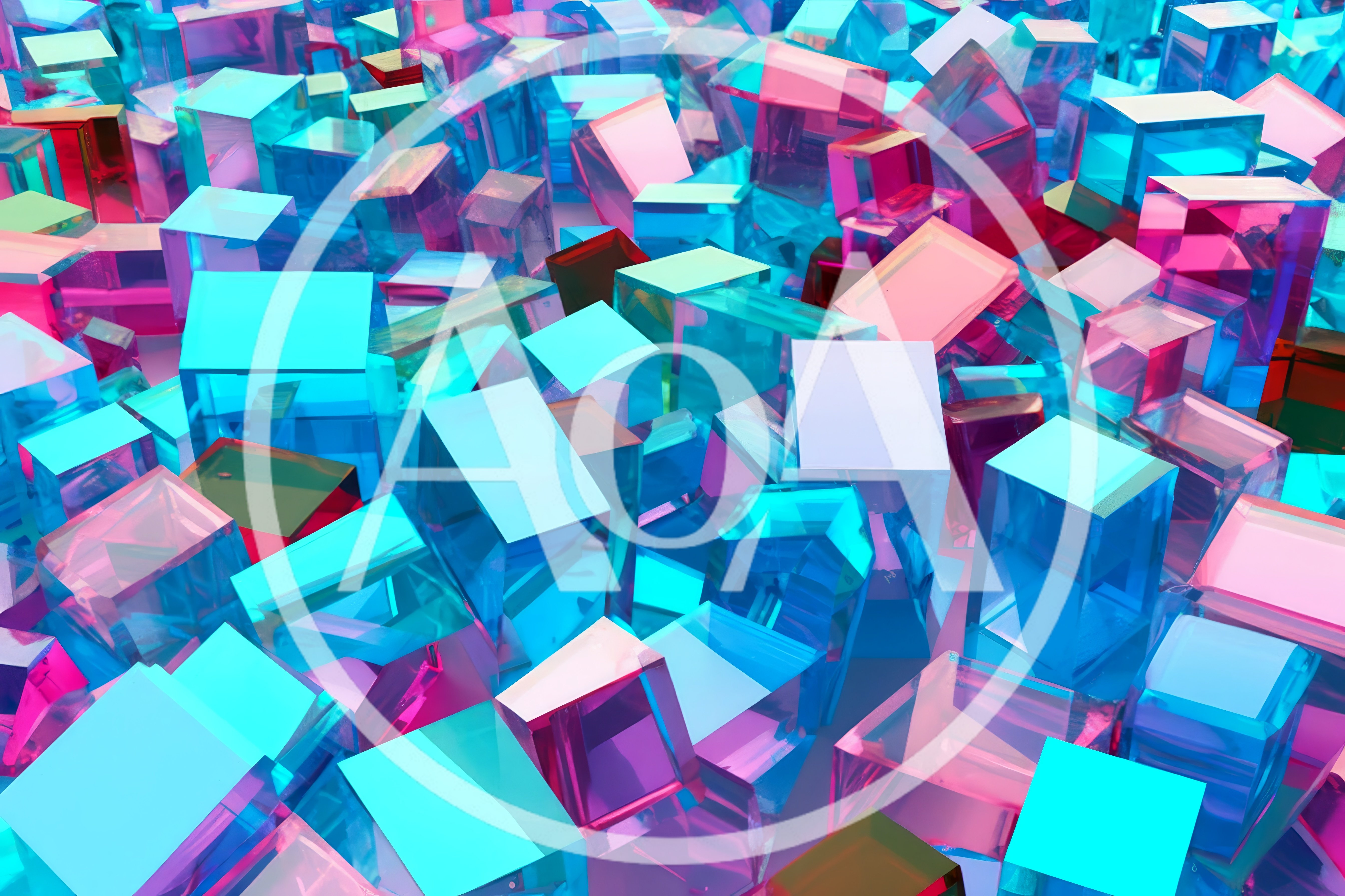 Abstract Background Of Translucent Colorful Geometric Glass Cubes
