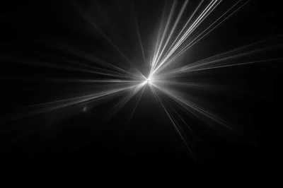 Bright White Light Burst With Radial Lens Flare