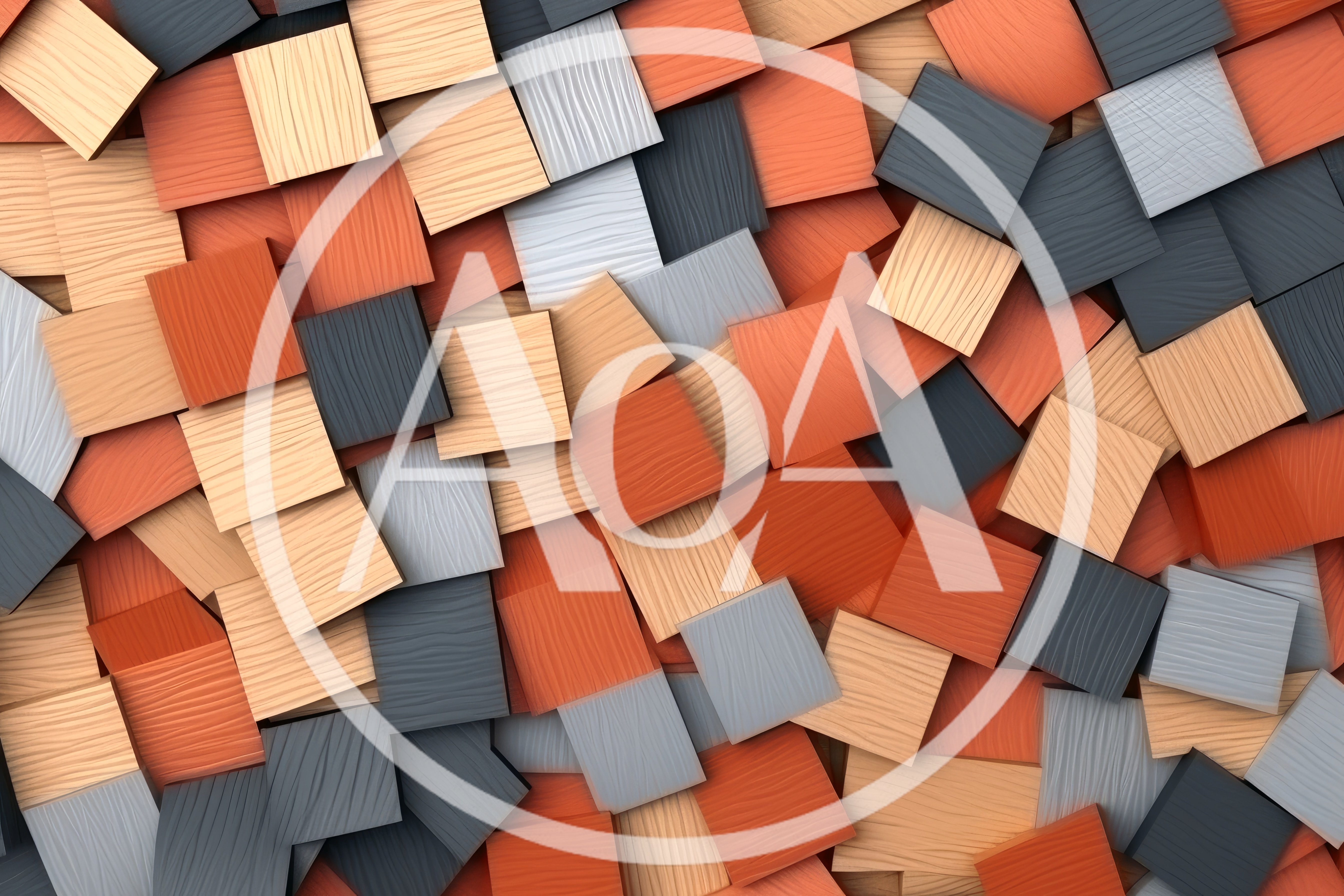 Abstract Background of Overlapping Wooden Square Tiles