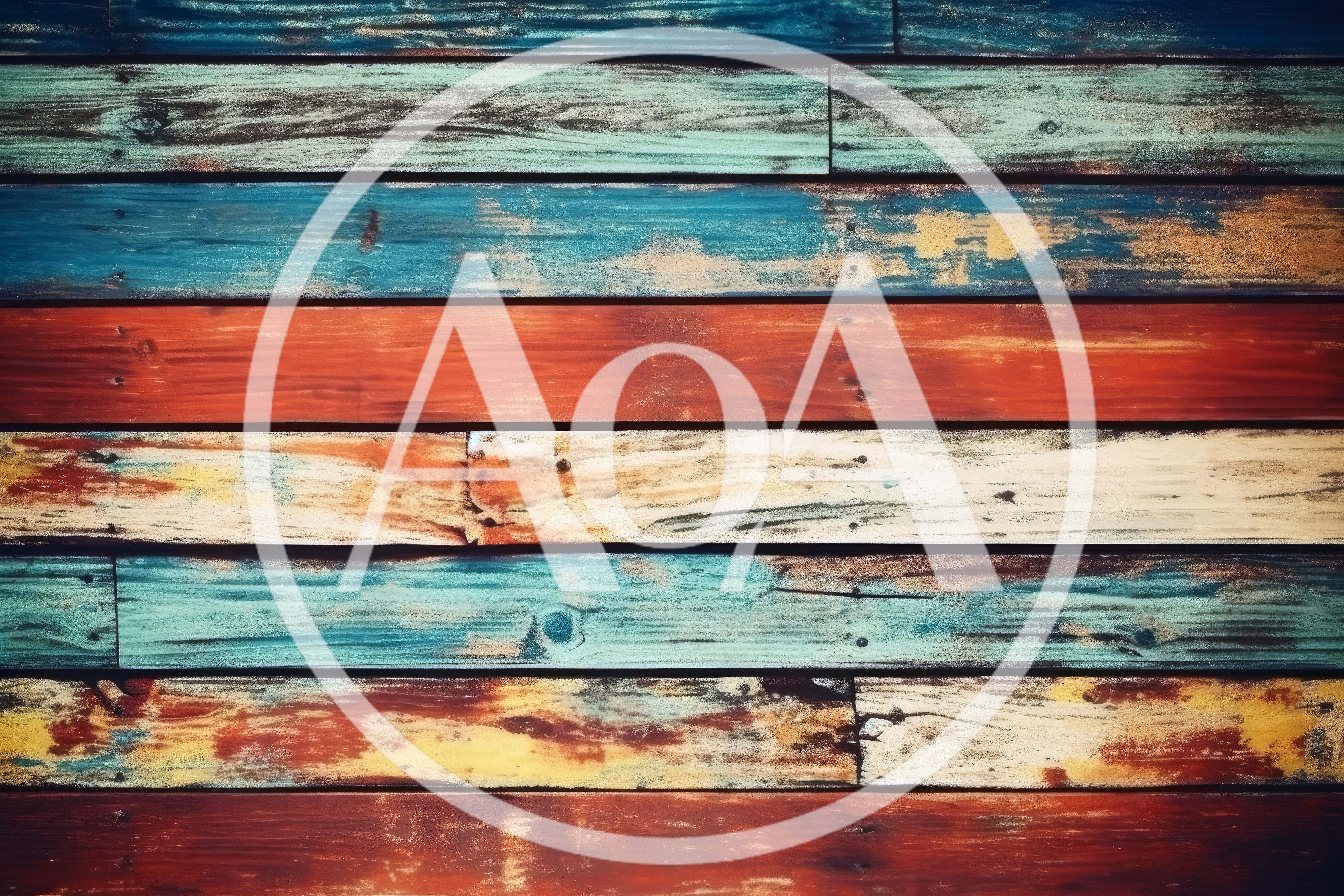 Distressed Multi-Colored Painted Wooden Planks Background