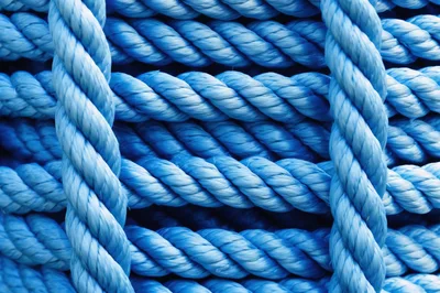 Close Up Of Thick Blue Synthetic Rope