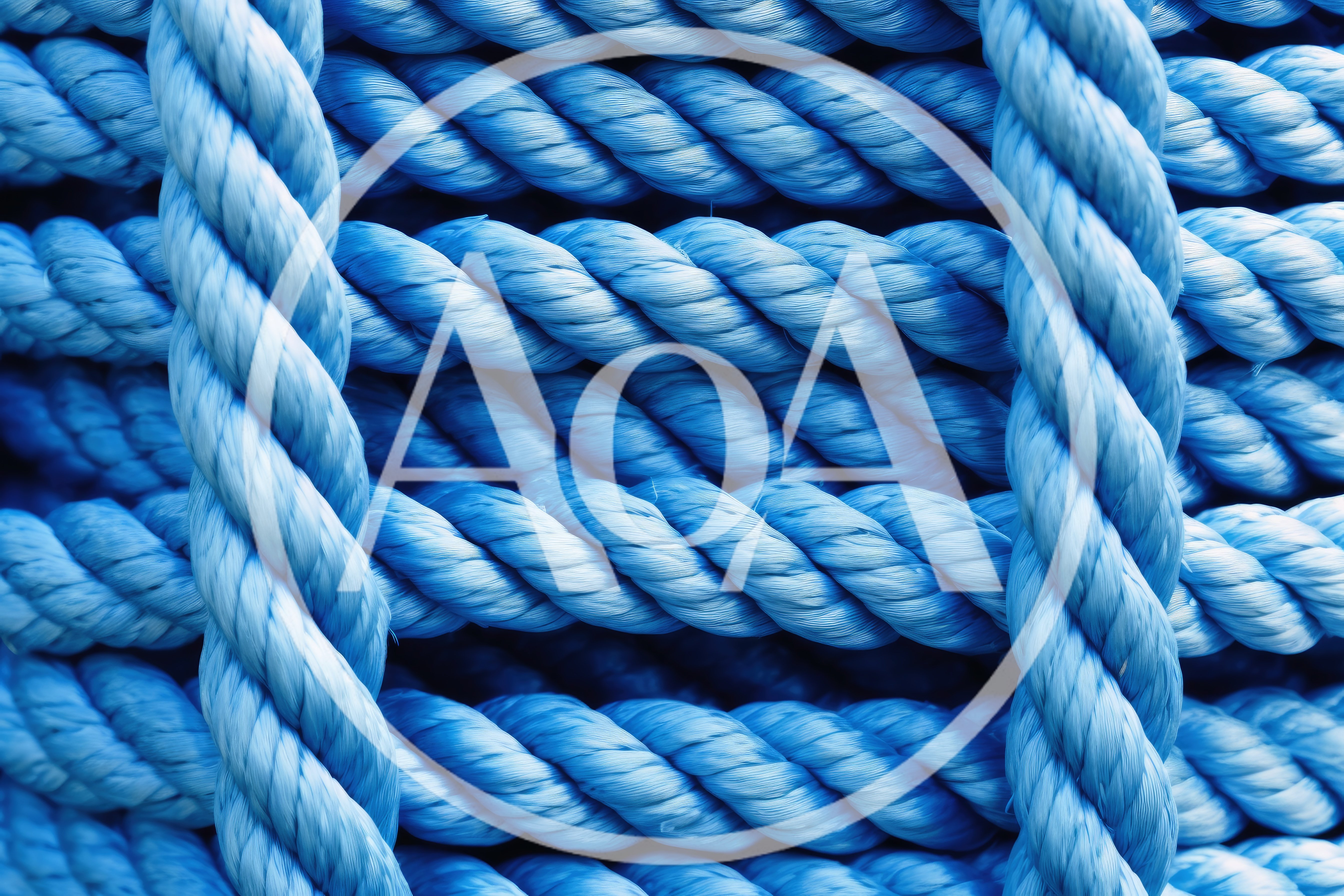 Close Up Of Thick Blue Synthetic Rope