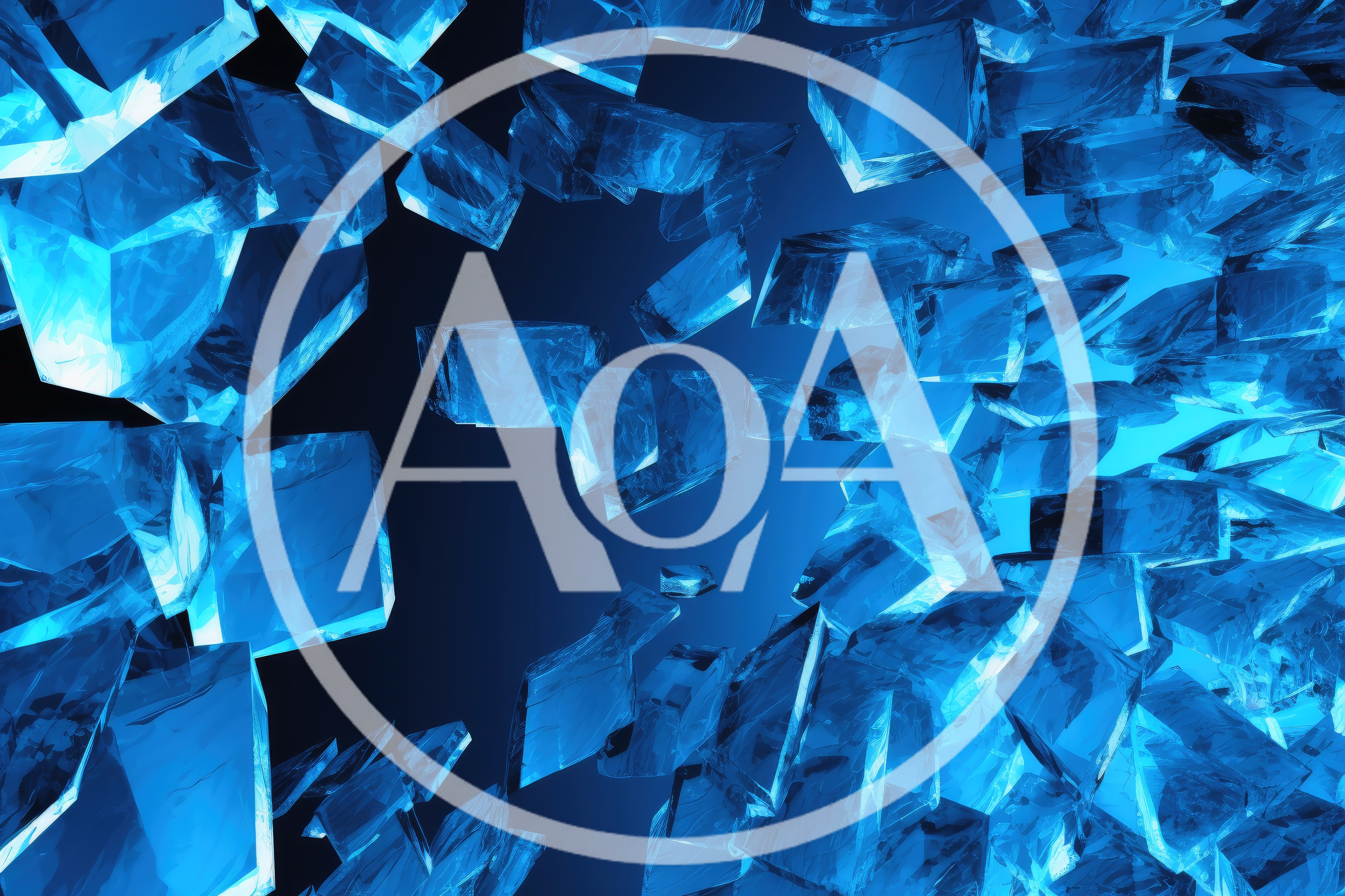 Abstract Floating Blue Crystal Shards Background
