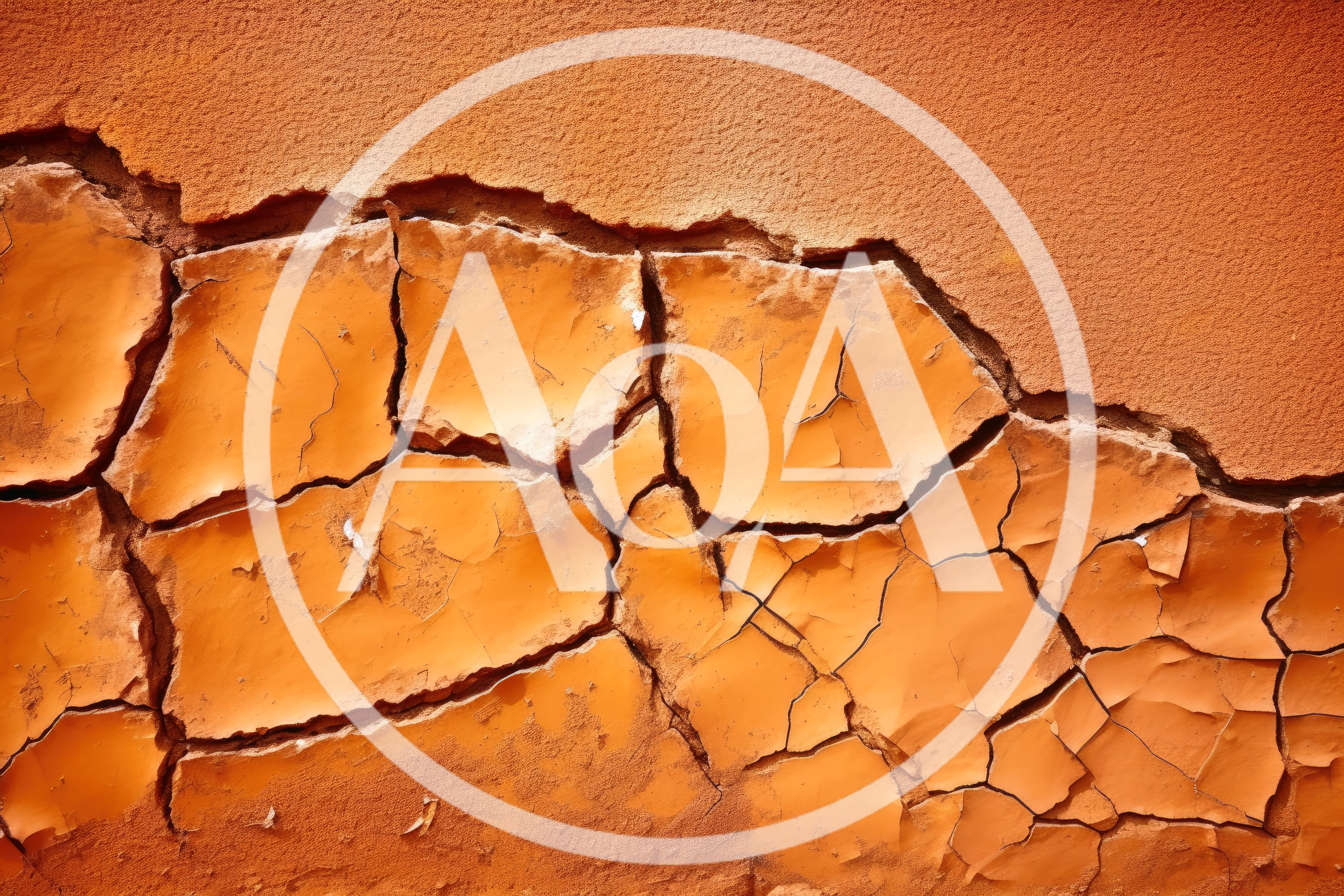 Cracked Orange Paint Texture on Weathered Wall